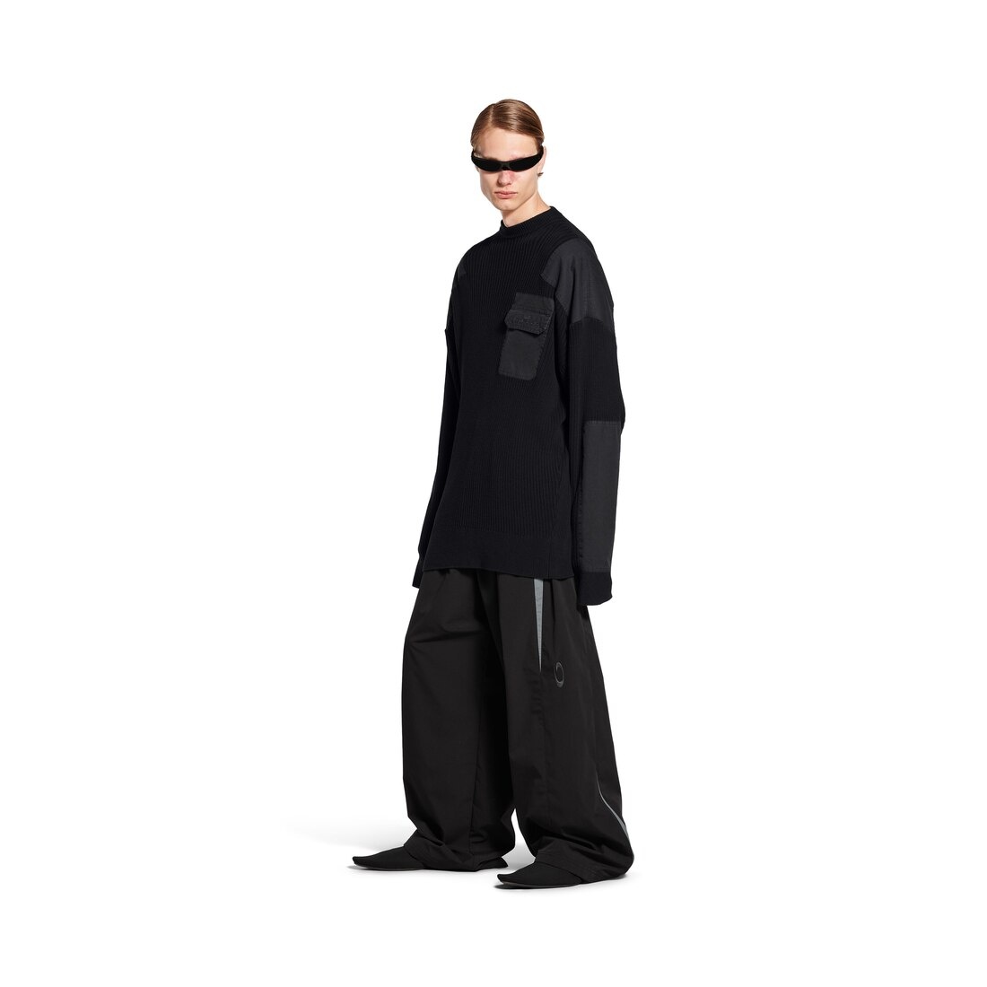 Men's Military Sweater in Black - 2