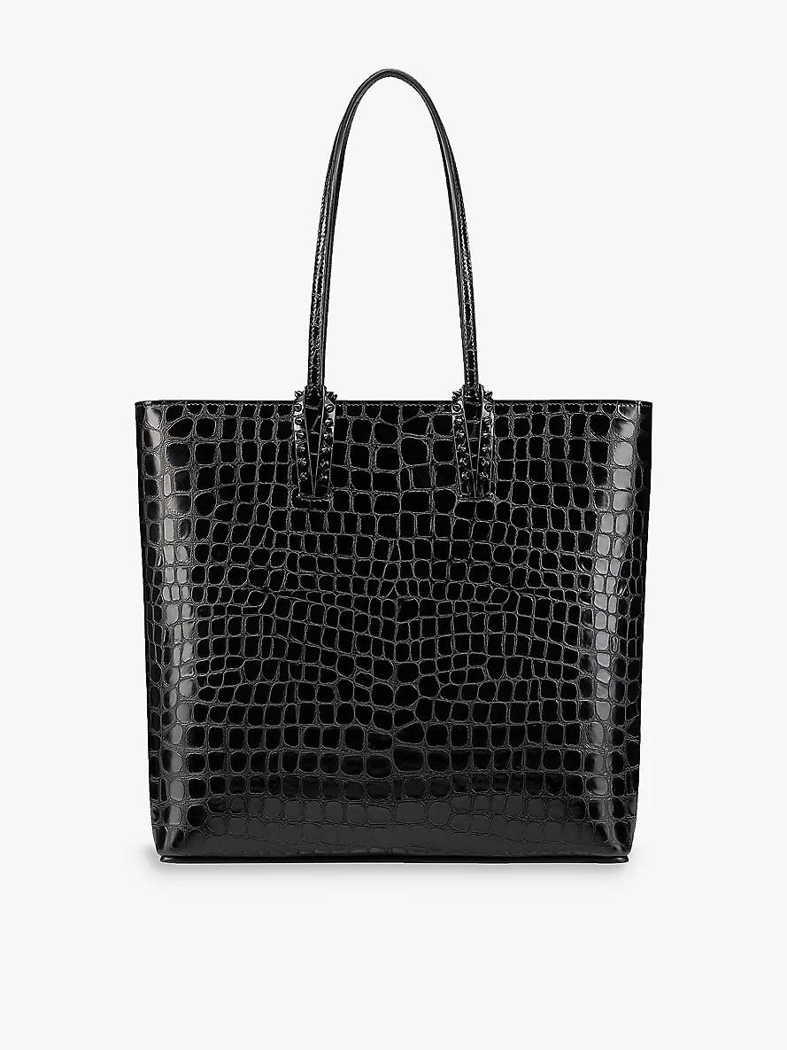 Cabata croc-effect patent-leather tote bag - 1