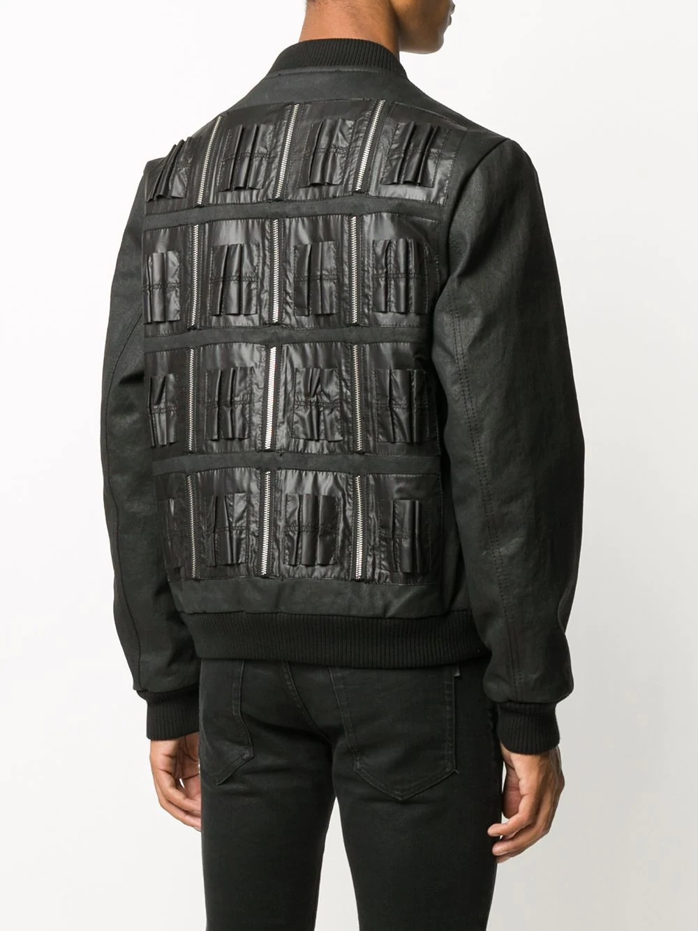 outline skull bomber jacket  - 4