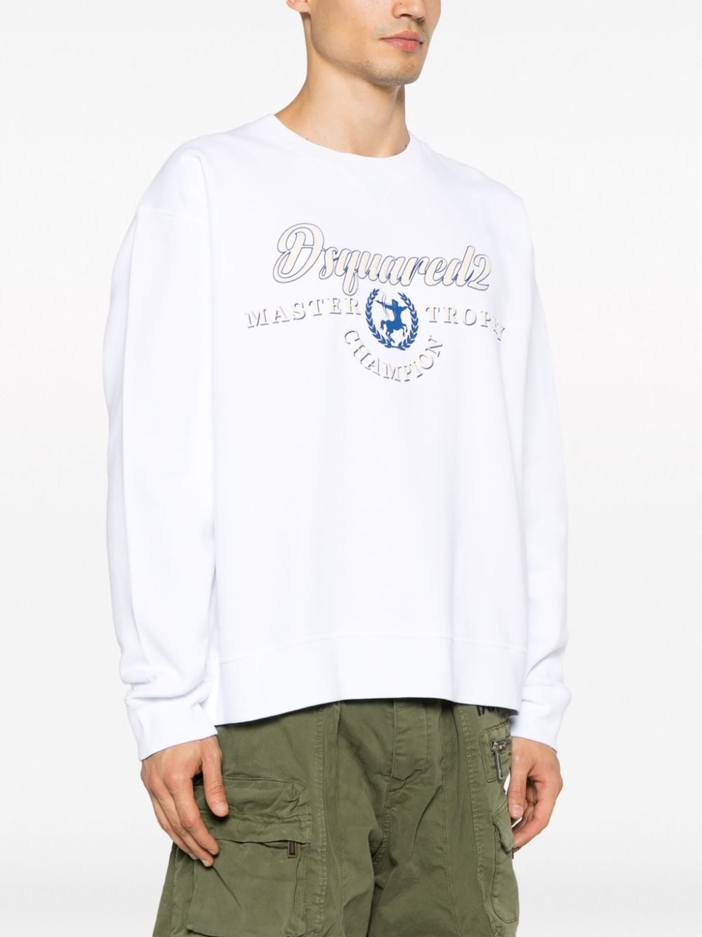 logo-print cotton sweatshirt - 3