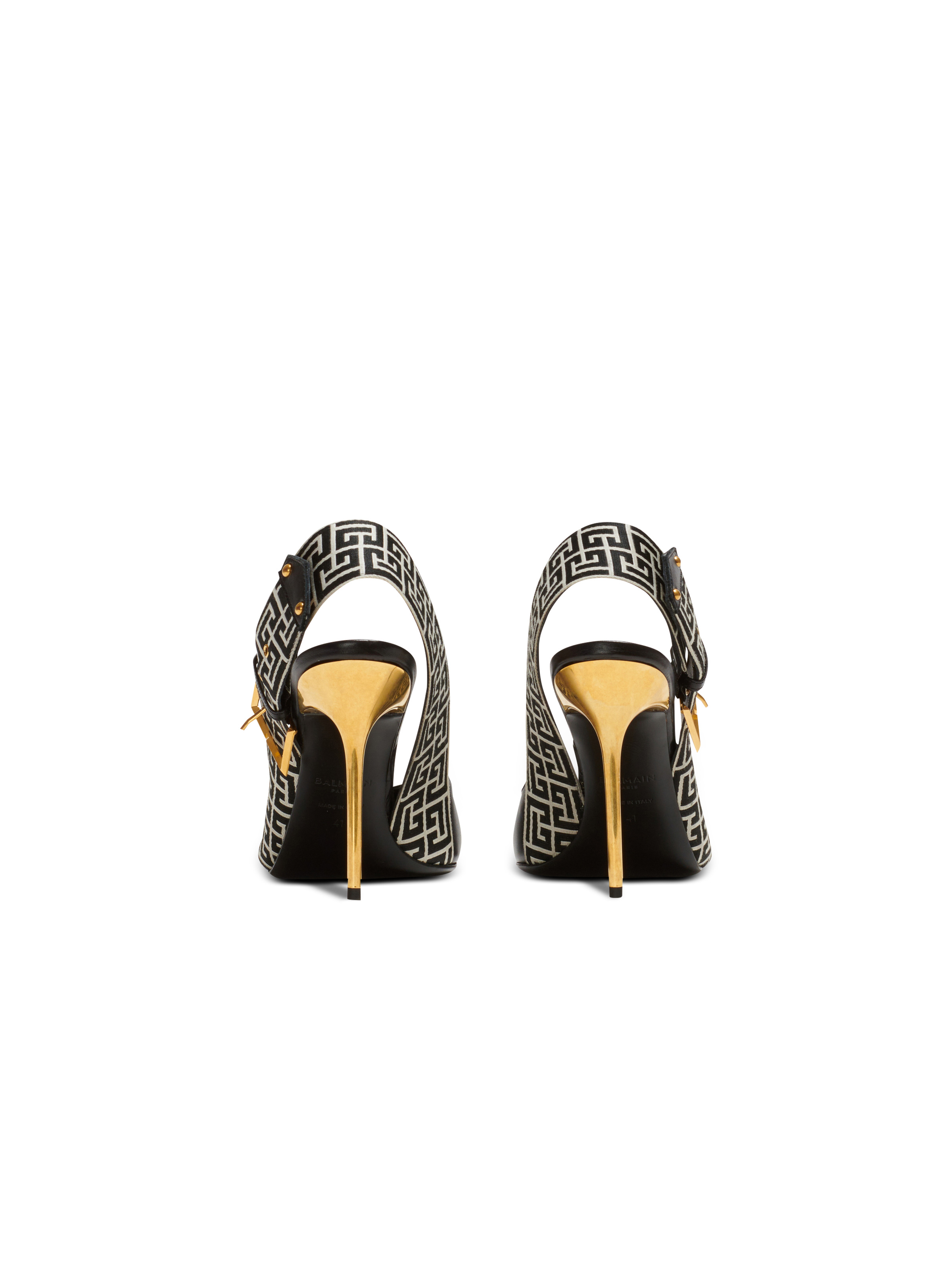 Balmain Ruby monogrammed leather slingbacks | REVERSIBLE