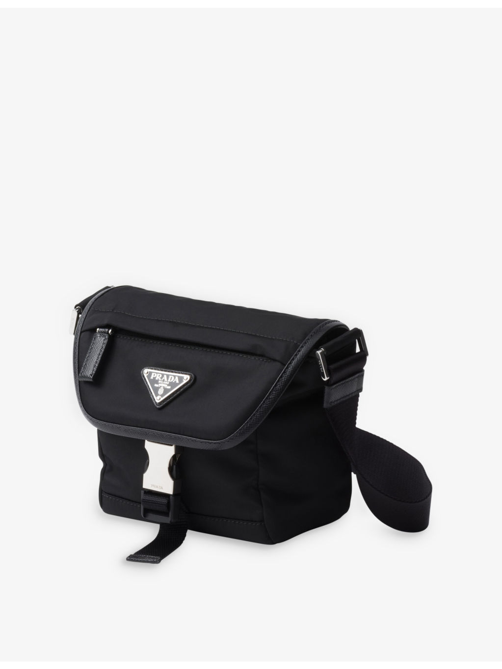 Re-Nylon brand-plaque leather and recycled-nylon shoulder bag - 5