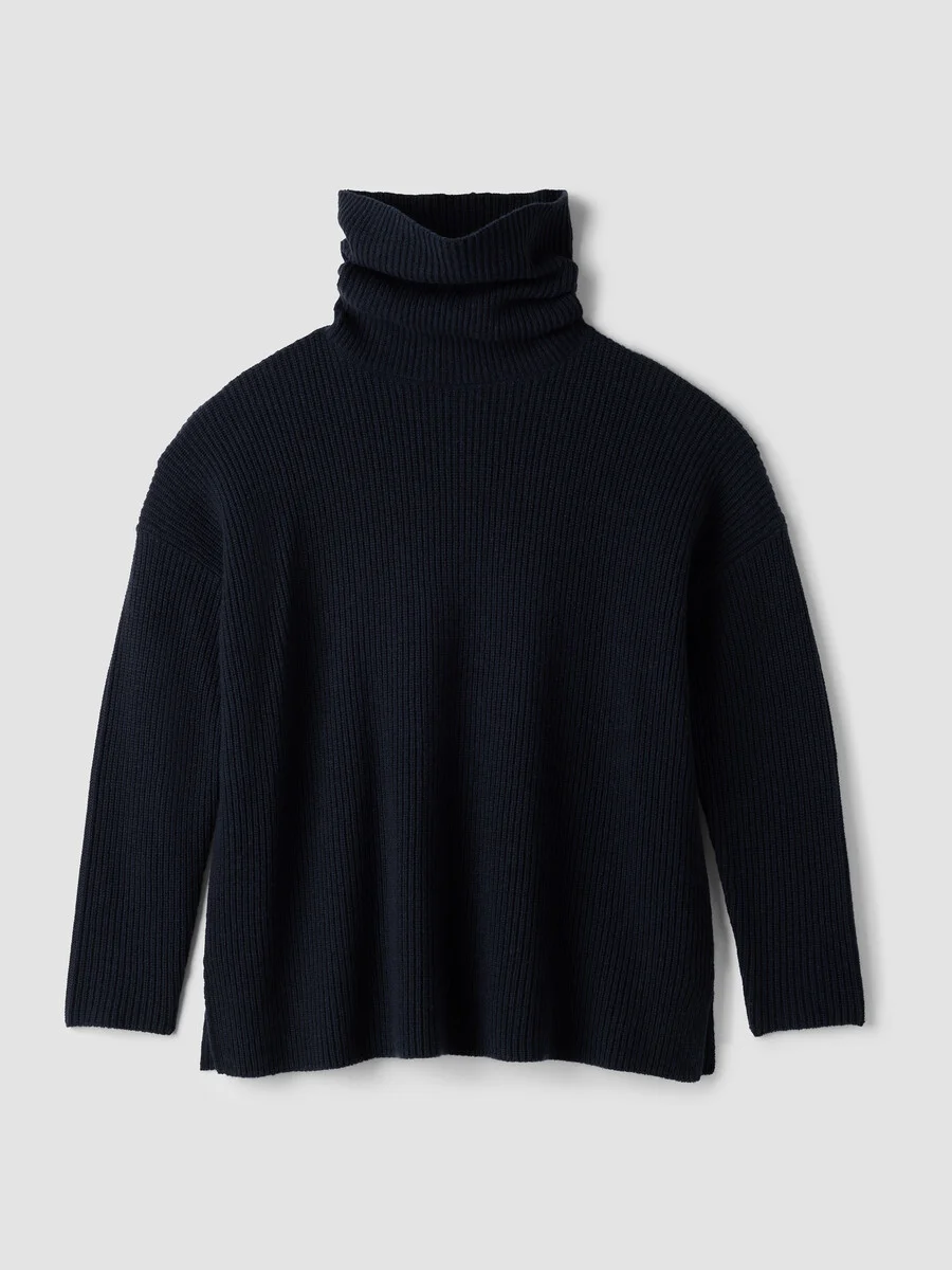 Recycled Wool Cashmere Turtleneck Top - 1