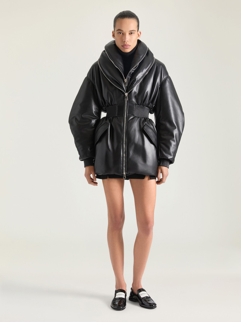 Givenchy HOURGLASS BOMBER WITH ZIPPED SHAWL COLLAR IN LEATHER outlook