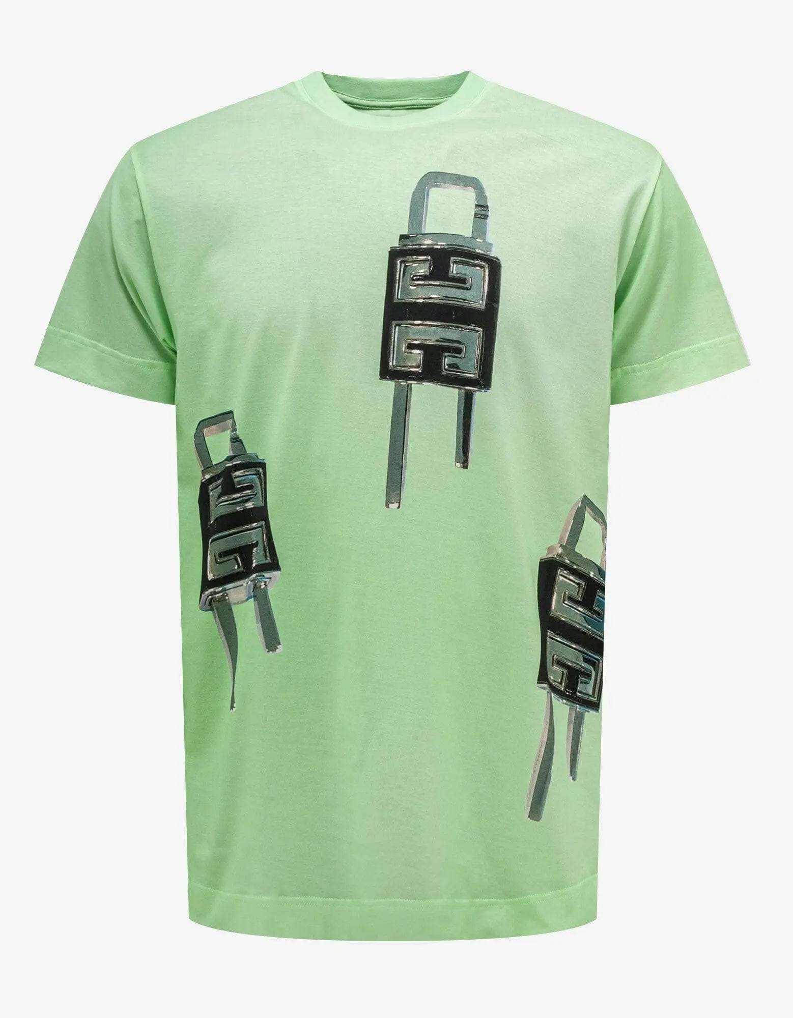 Givenchy Green 4G Padlock Print T-Shirt - 1