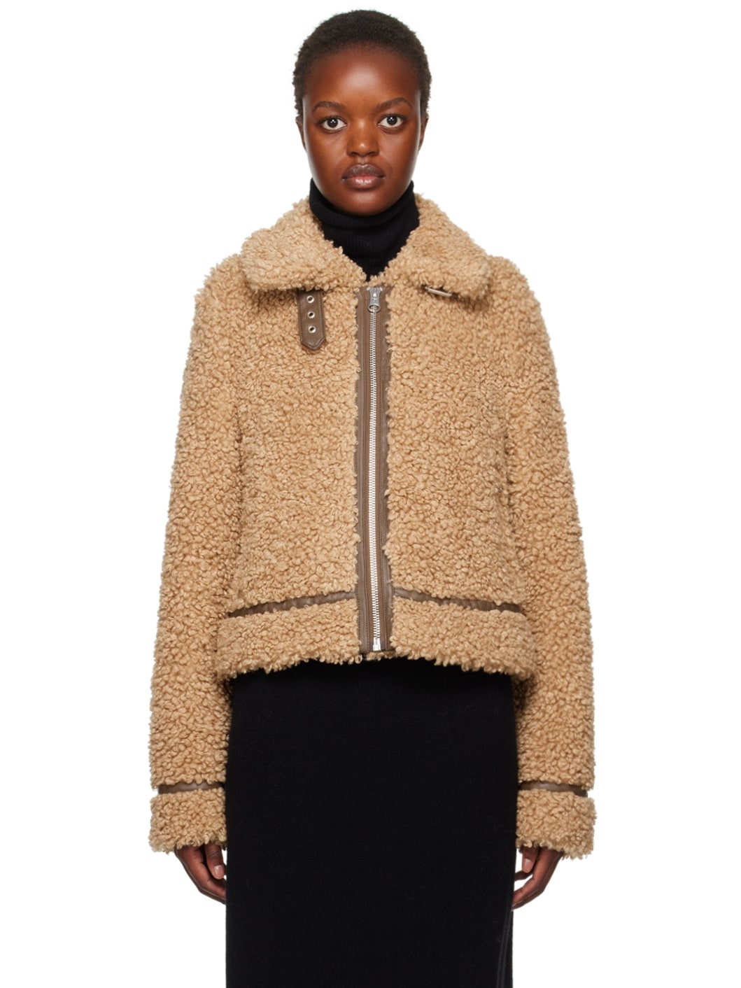 Brown Audrey Faux-Shearling Jacket - 1