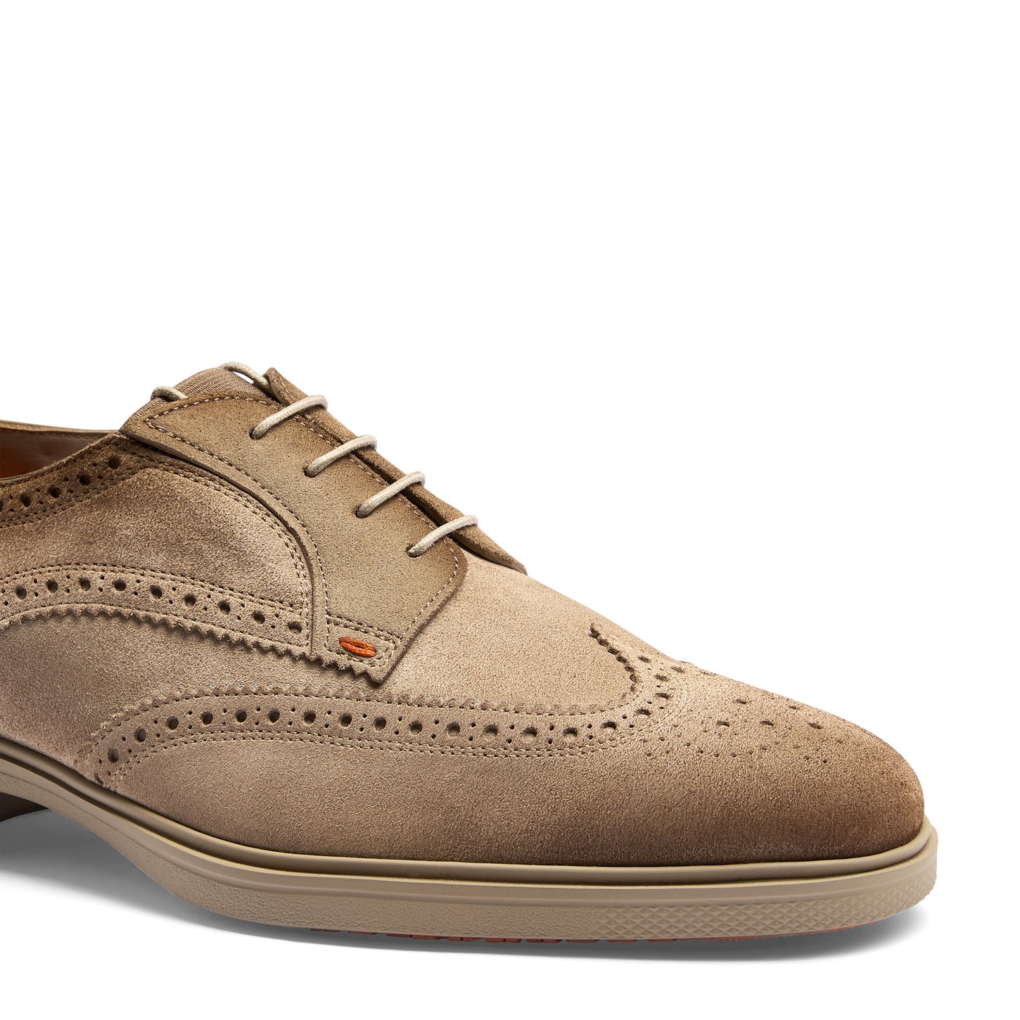 Men's beige suede Easy brogue lace-up - 6