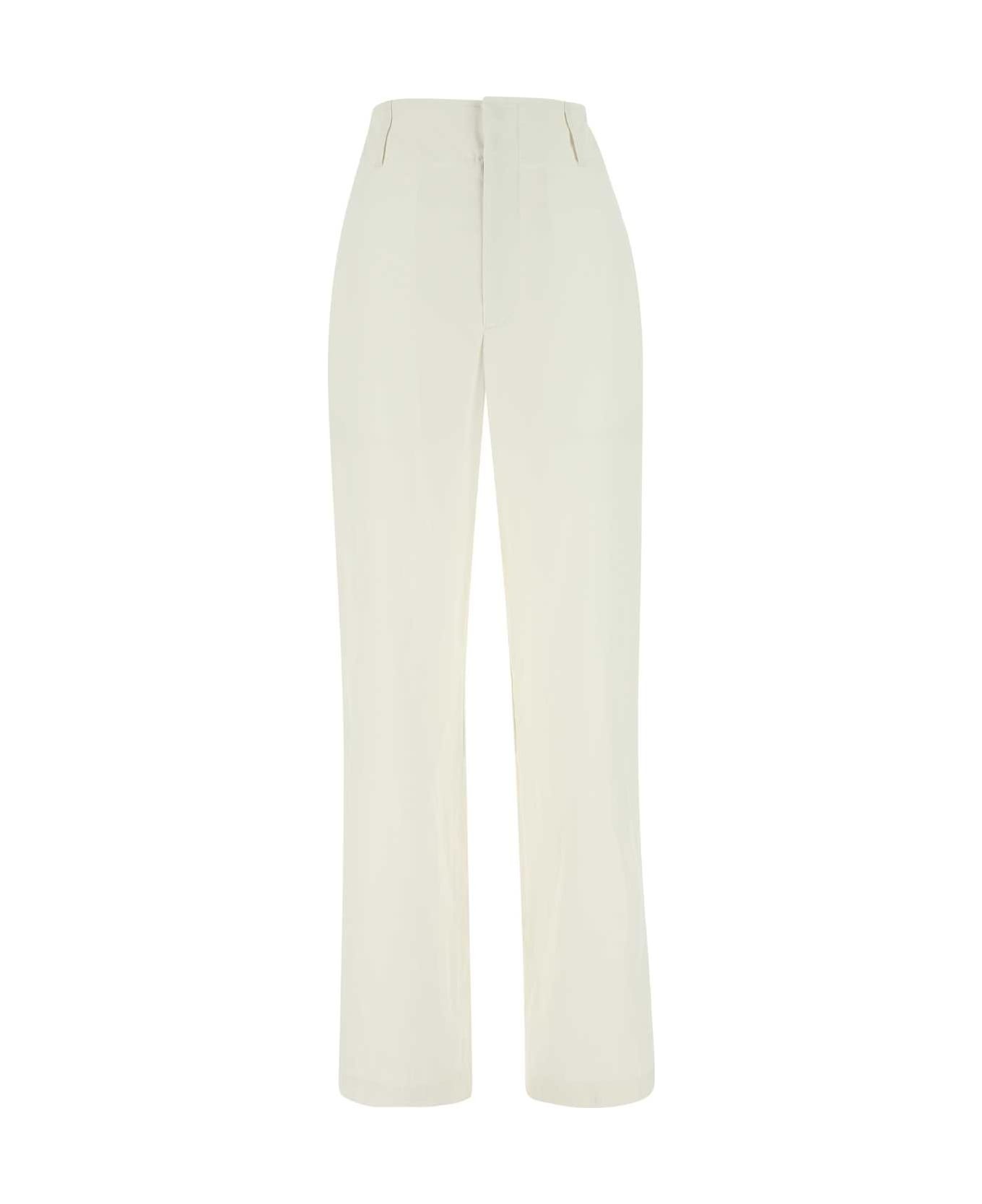 Ivory Cotton Wide-leg Pant - 1