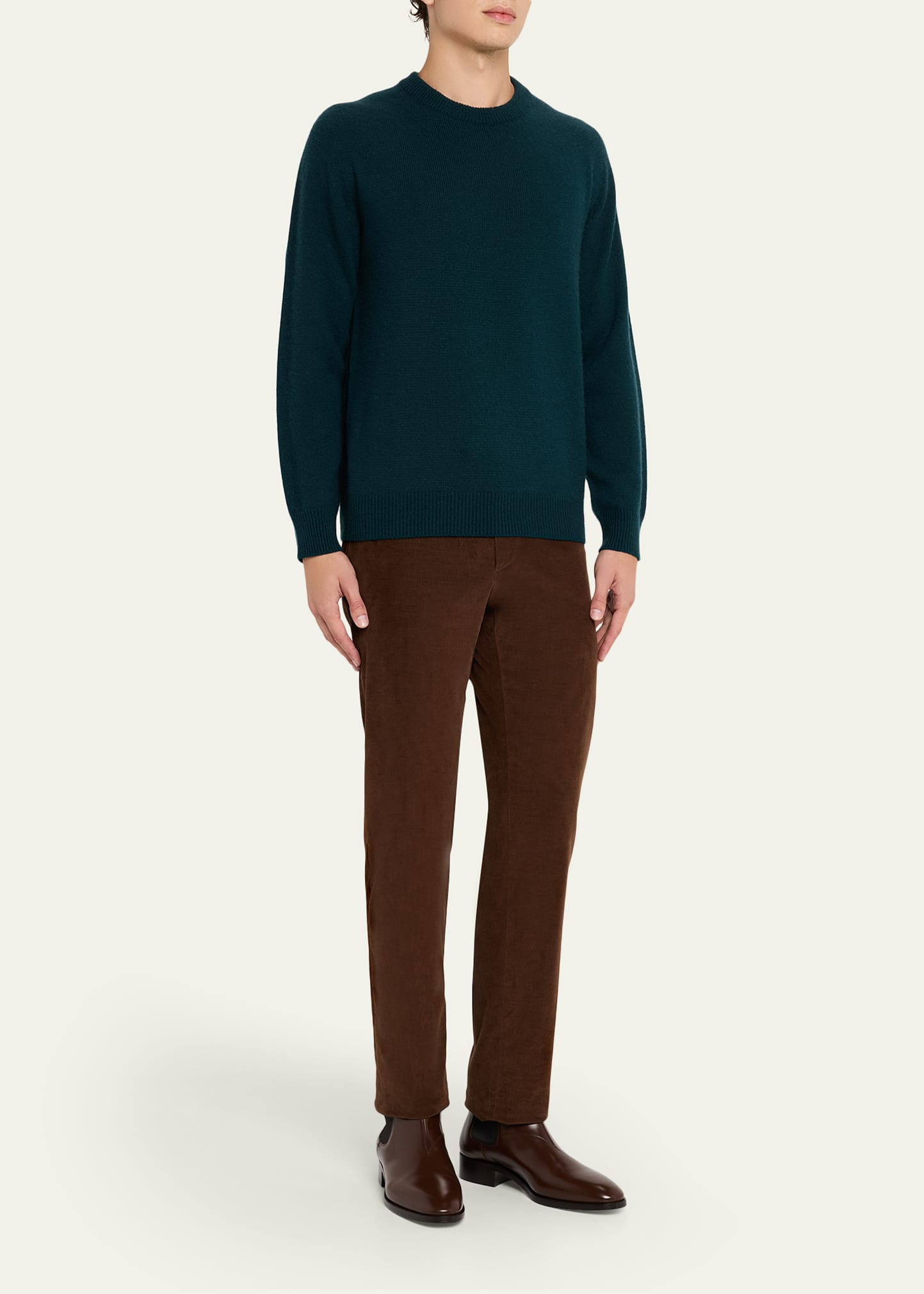 Men's Cashmere and Silk Knit Crewneck Sweater - 2