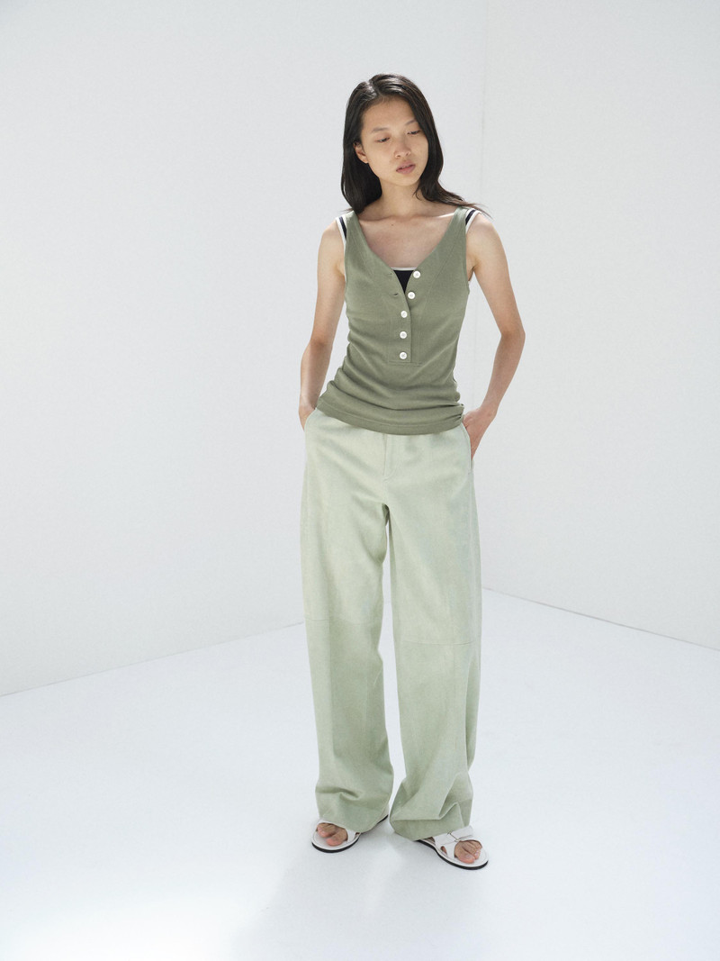SILKY GRAIN SUEDE DRAWSTRING PANTS 4