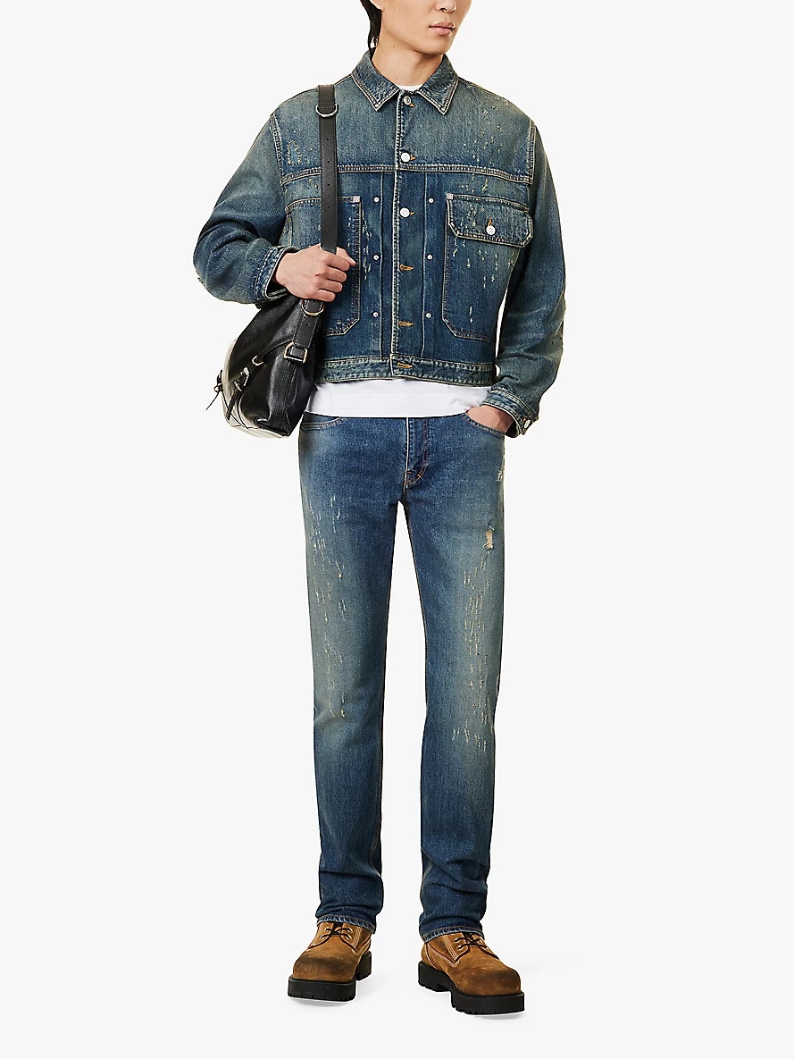 Givenchy Flap-pocket distressed denim jacket | selfridges