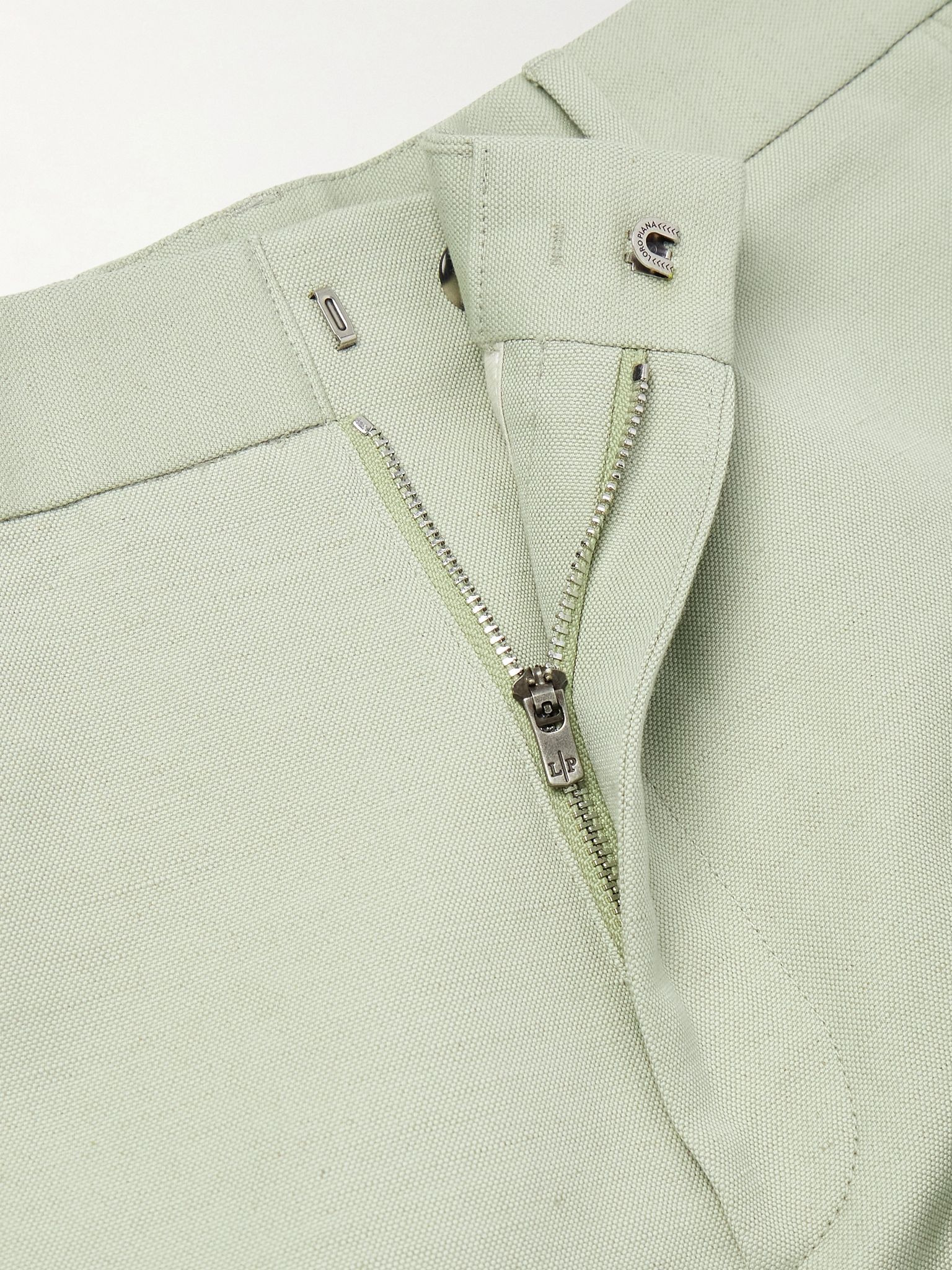 Cedric Tapered Cotton and Linen-Blend Canvas Trousers Mint - 6