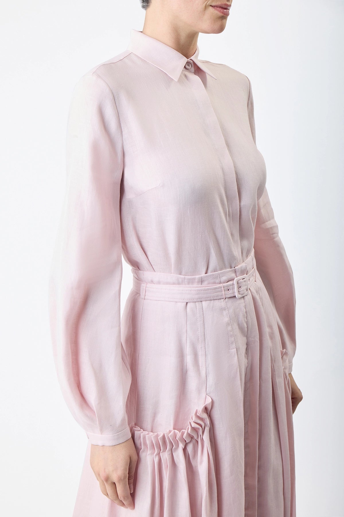 Cyrielle Skirt in Blush Linen - 5