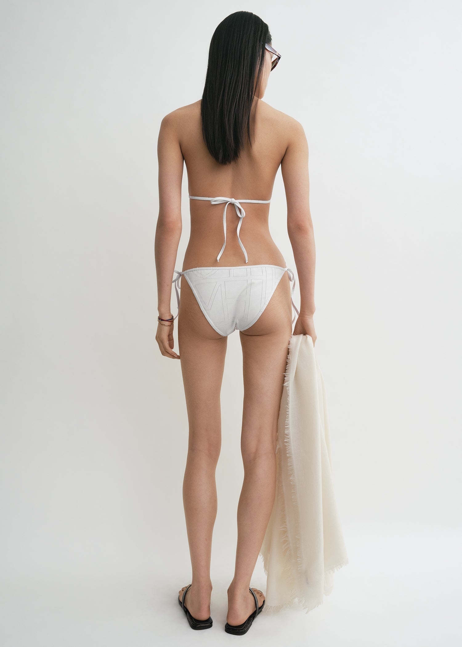 Monogram pointelle bikini bottoms white - 5
