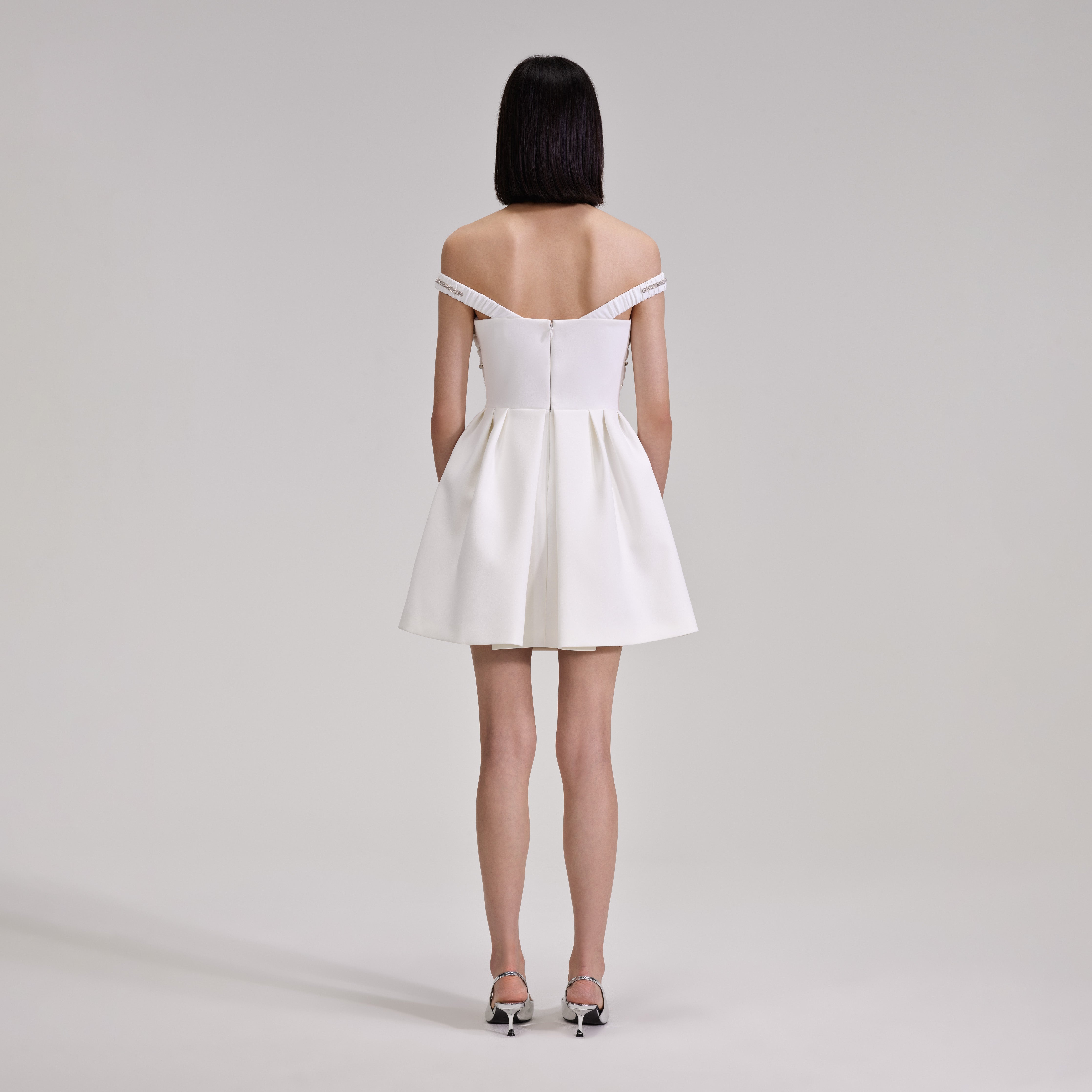 self-portrait White Diamante Bust Mini Dress | REVERSIBLE