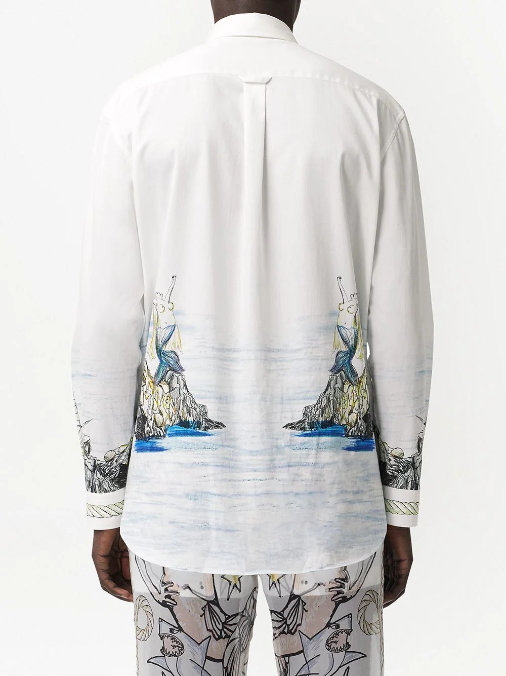 marine sketch-print shirt - 4