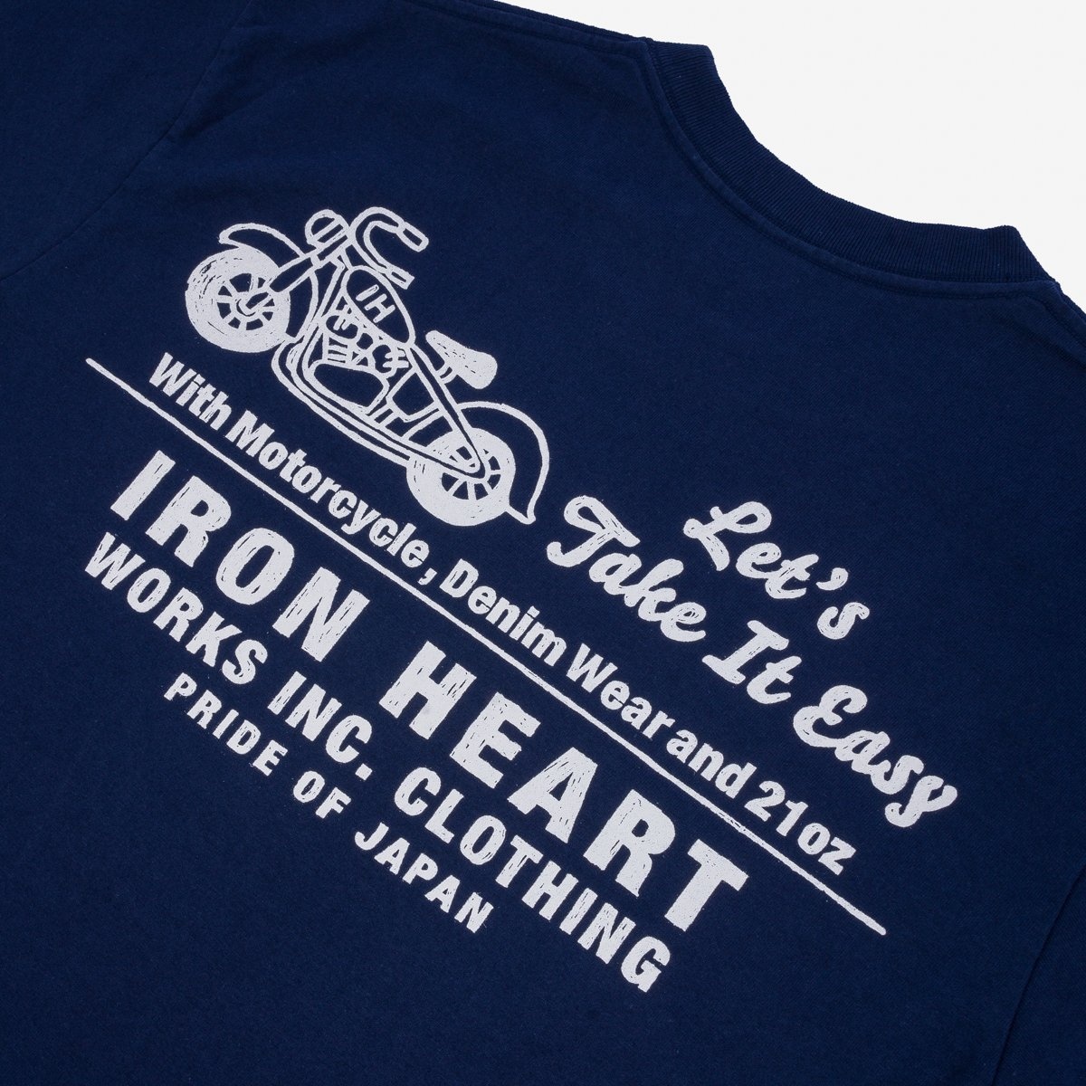 IHT-2404-NAV 7.5oz Printed Loopwheel Crew Neck T-Shirt - Navy - 6