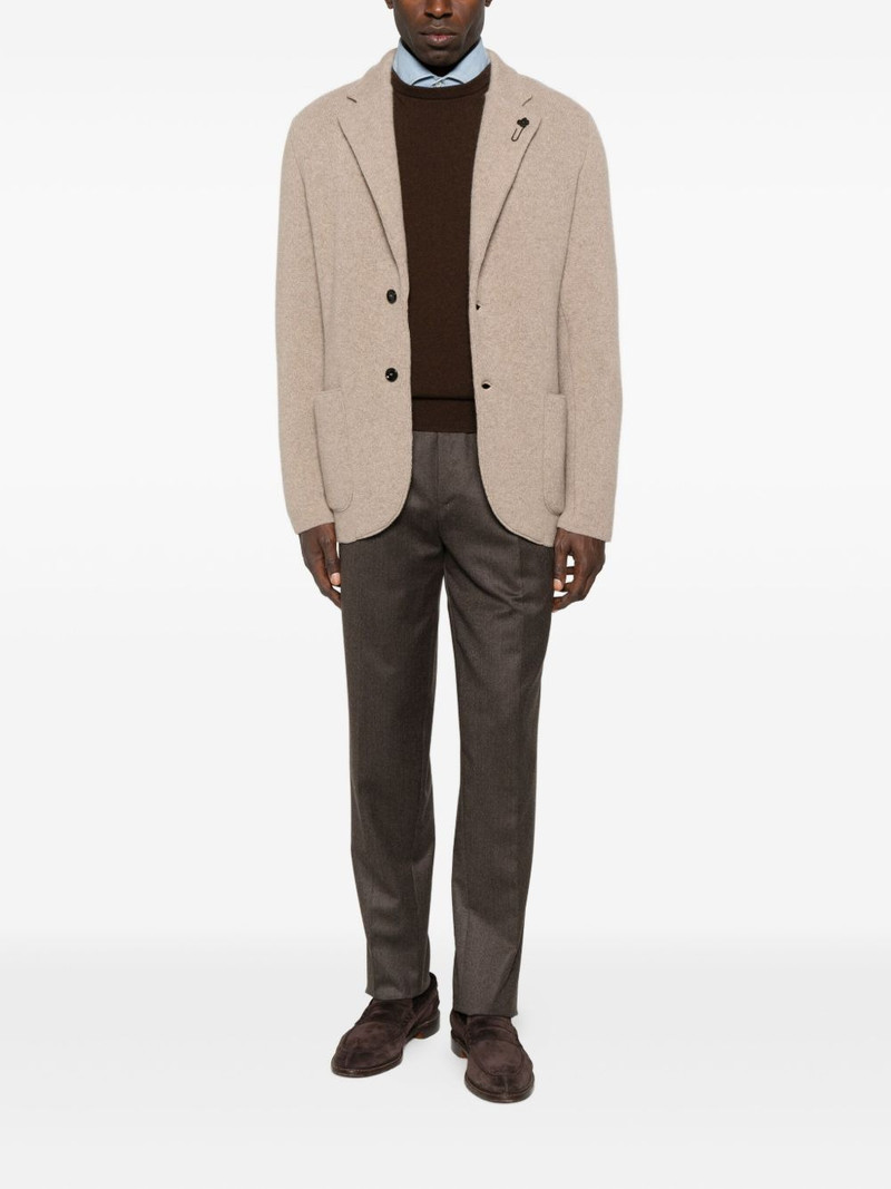 LARDINI patch-pockets buttoned blazer outlook