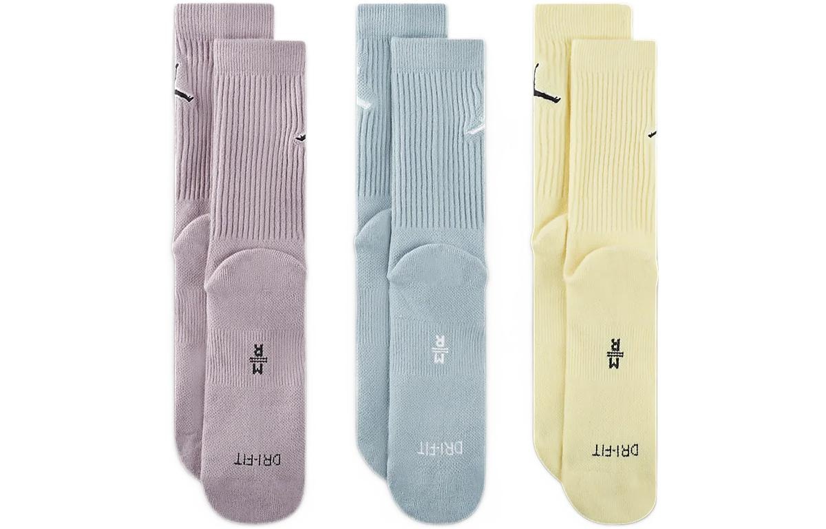 Air Jordan Everyday Max Crew Basketball Socks 'Lilac Blue Yellow' SX5545-917 - 4