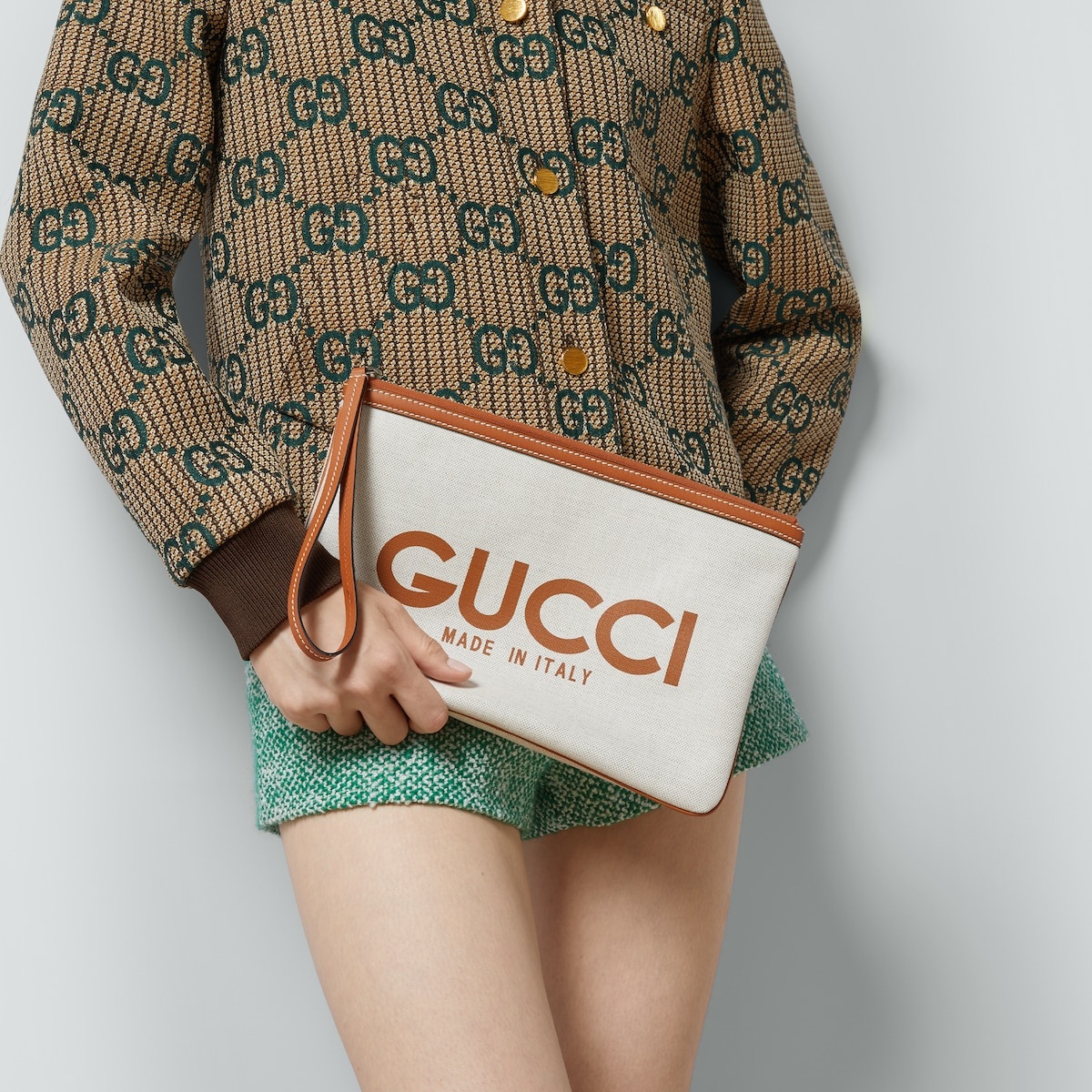 Clutch with Gucci print - 3