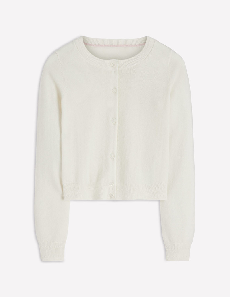 Eva Cashmere Cropped Cardigan-Warm Ivory 6