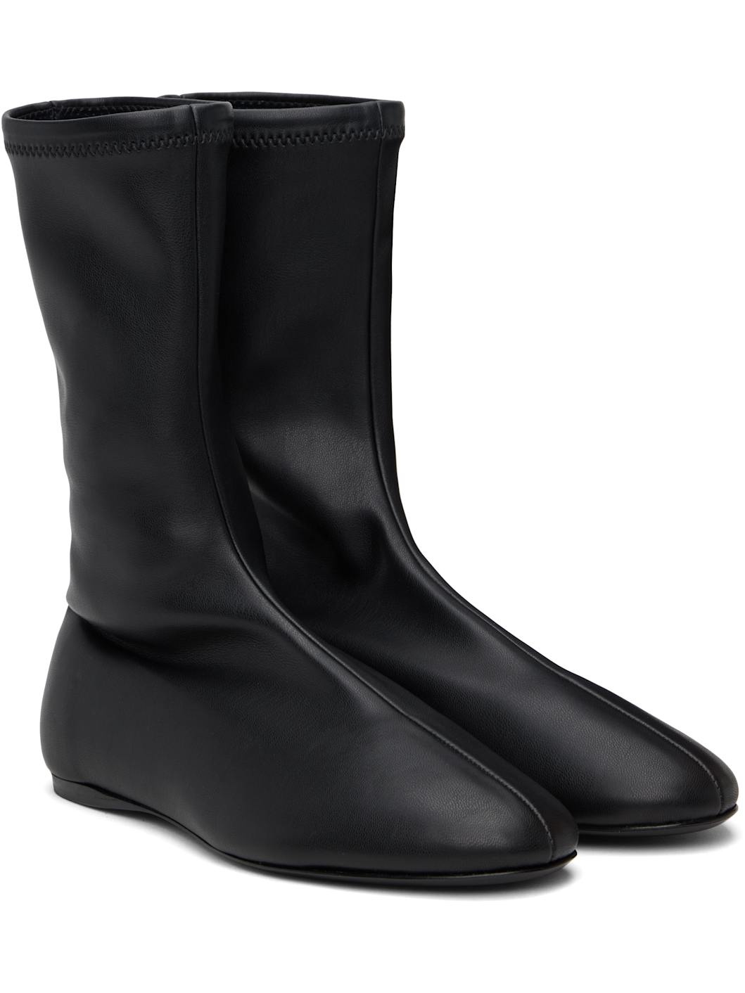 Black Tee Sock Boots - 4
