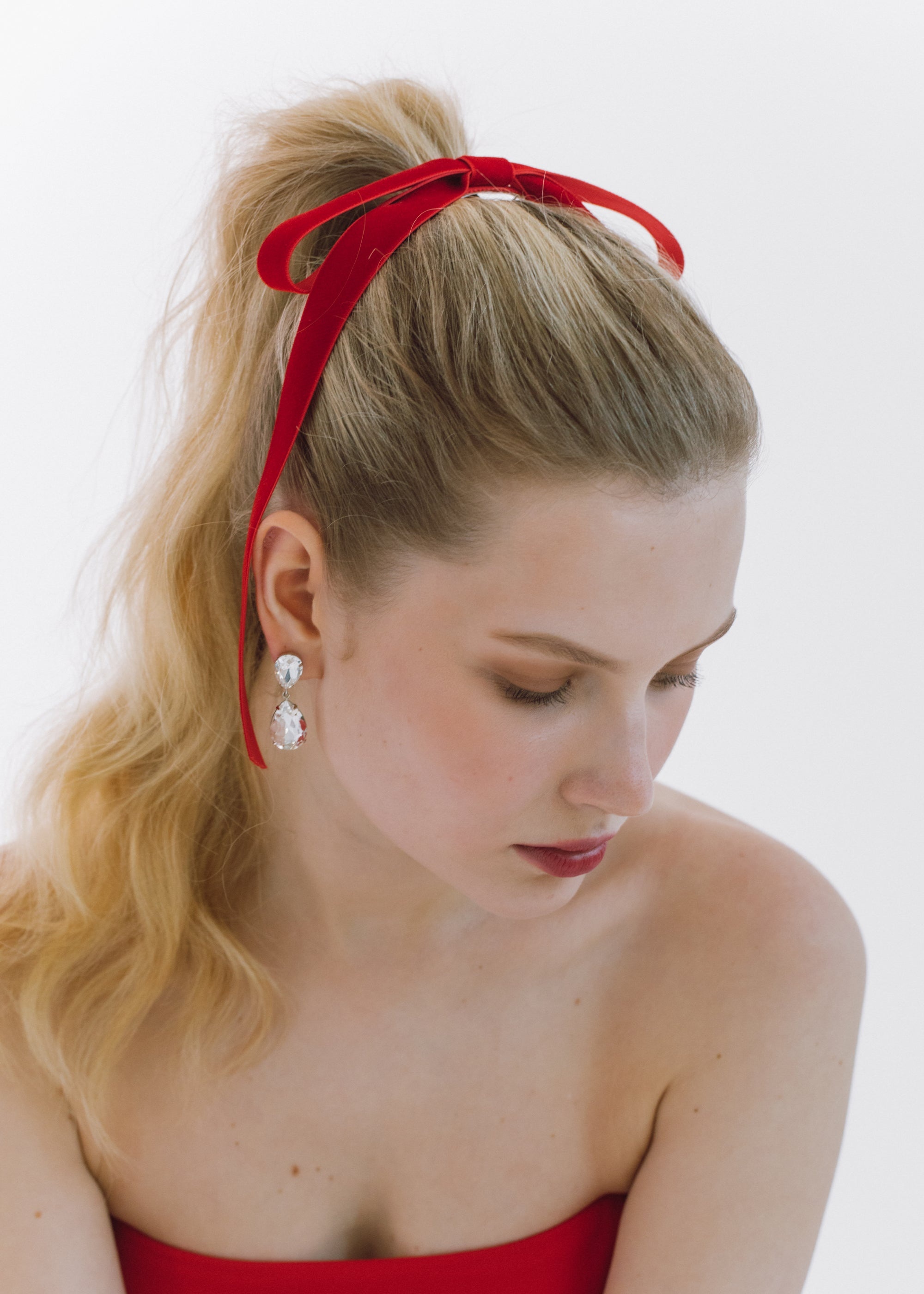 Aida Velvet Bow Barrette - 2