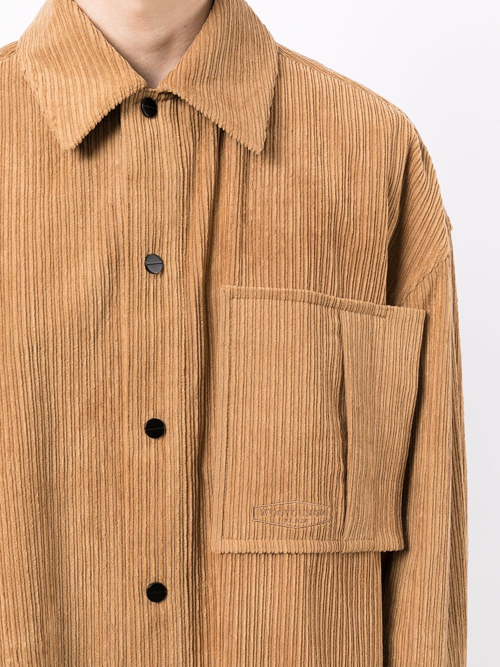 corduroy chest-pocket shirt - 5