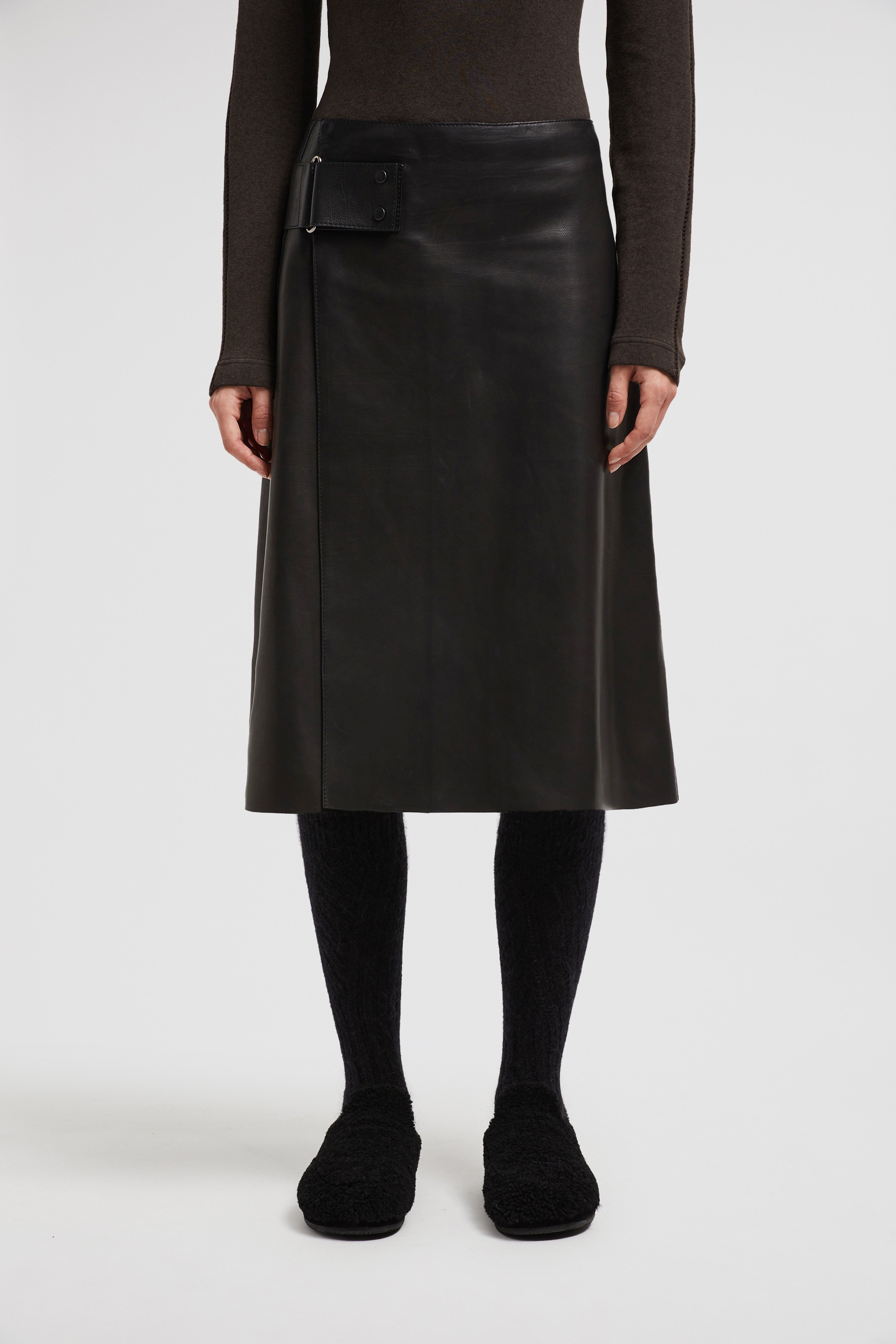 Leather Midi Skirt - 3