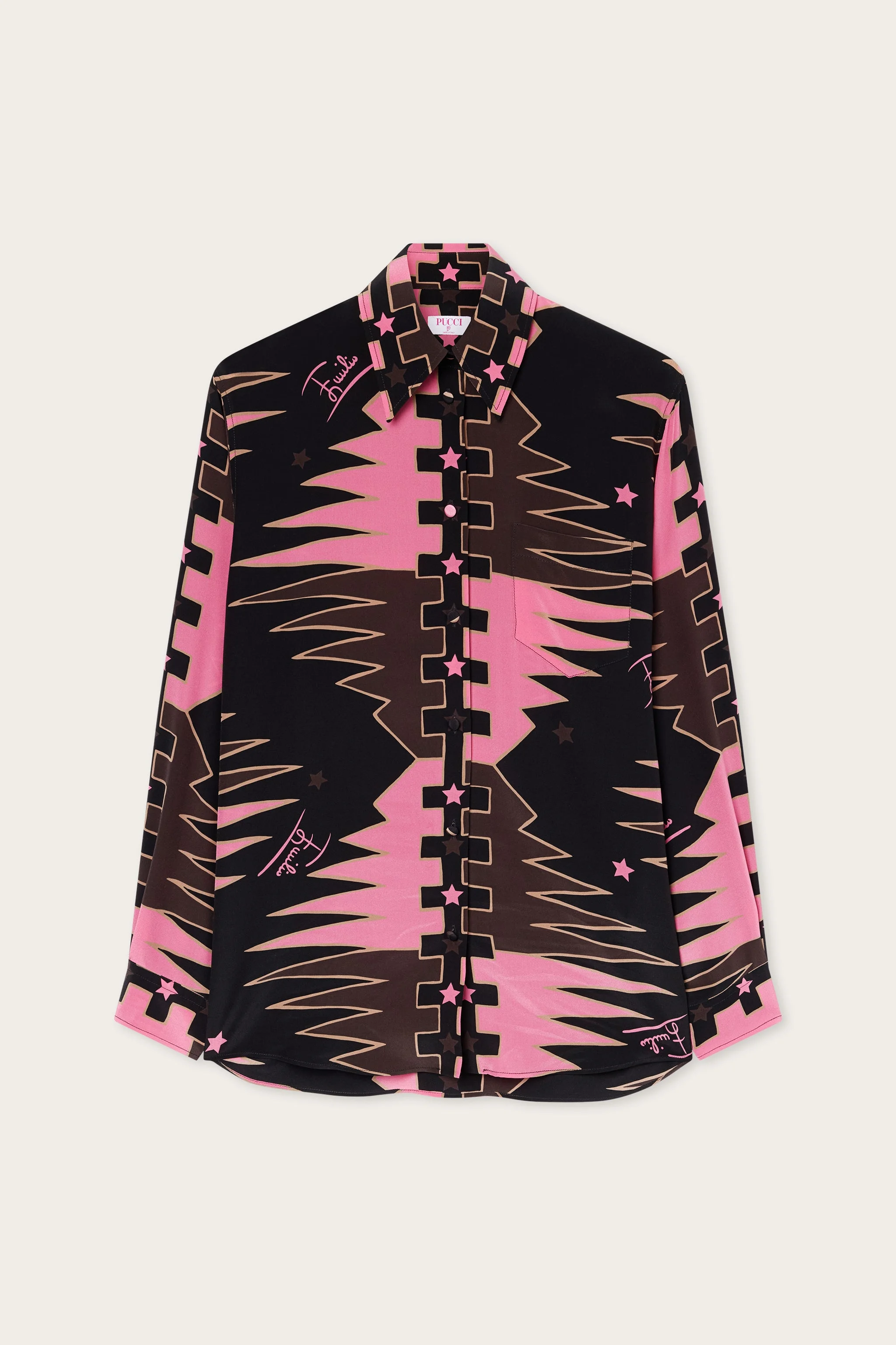 VALDIMONTONE PRINT OVERSIZED SILK SHIRT - 1