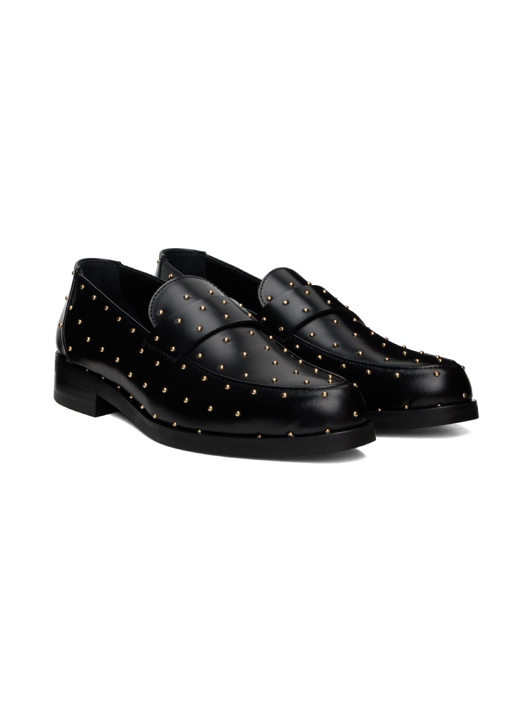 SSENSE Exclusive Black Studded Leather Loafers - 4