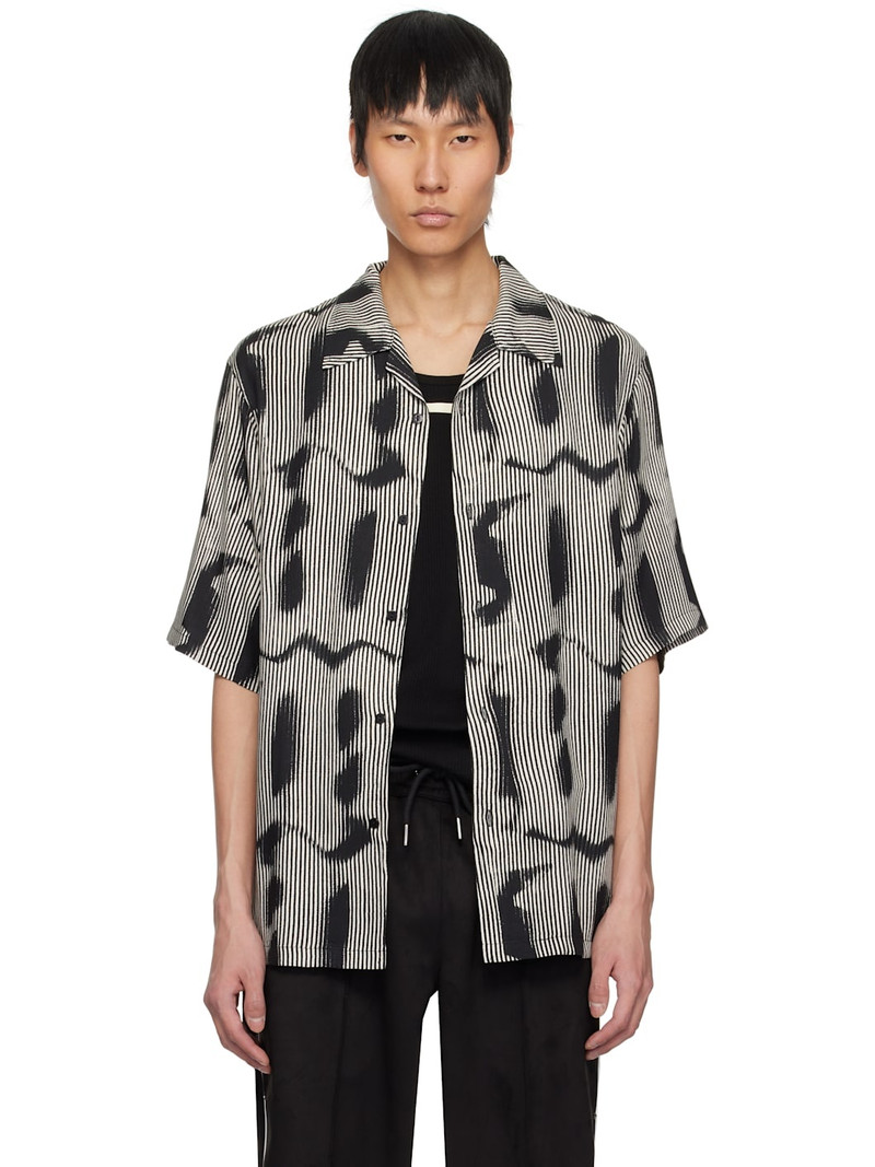 Black & Gray 'M' Sprayed Viscose Shirt 1