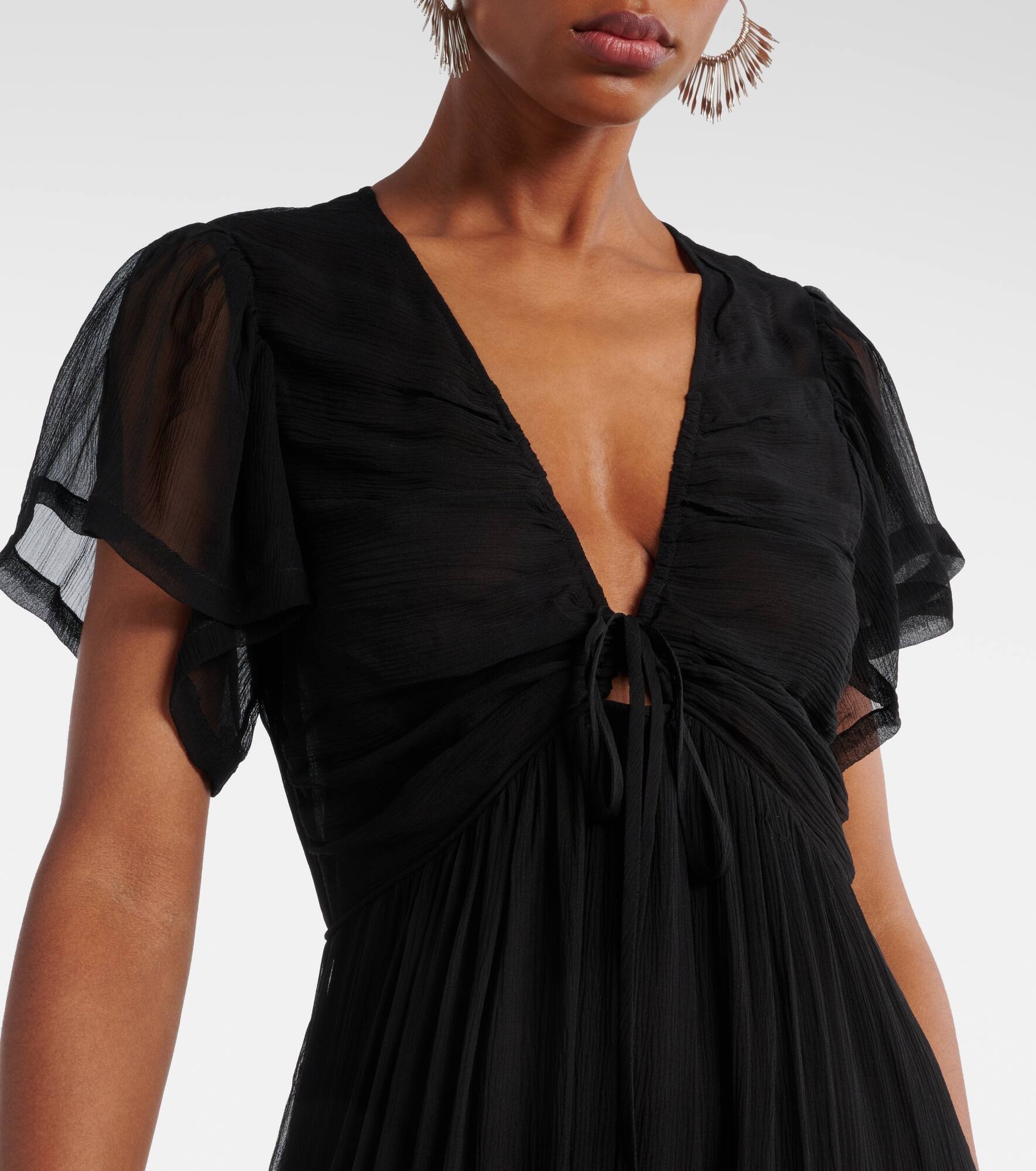 Agathe gathered silk maxi dress - 4