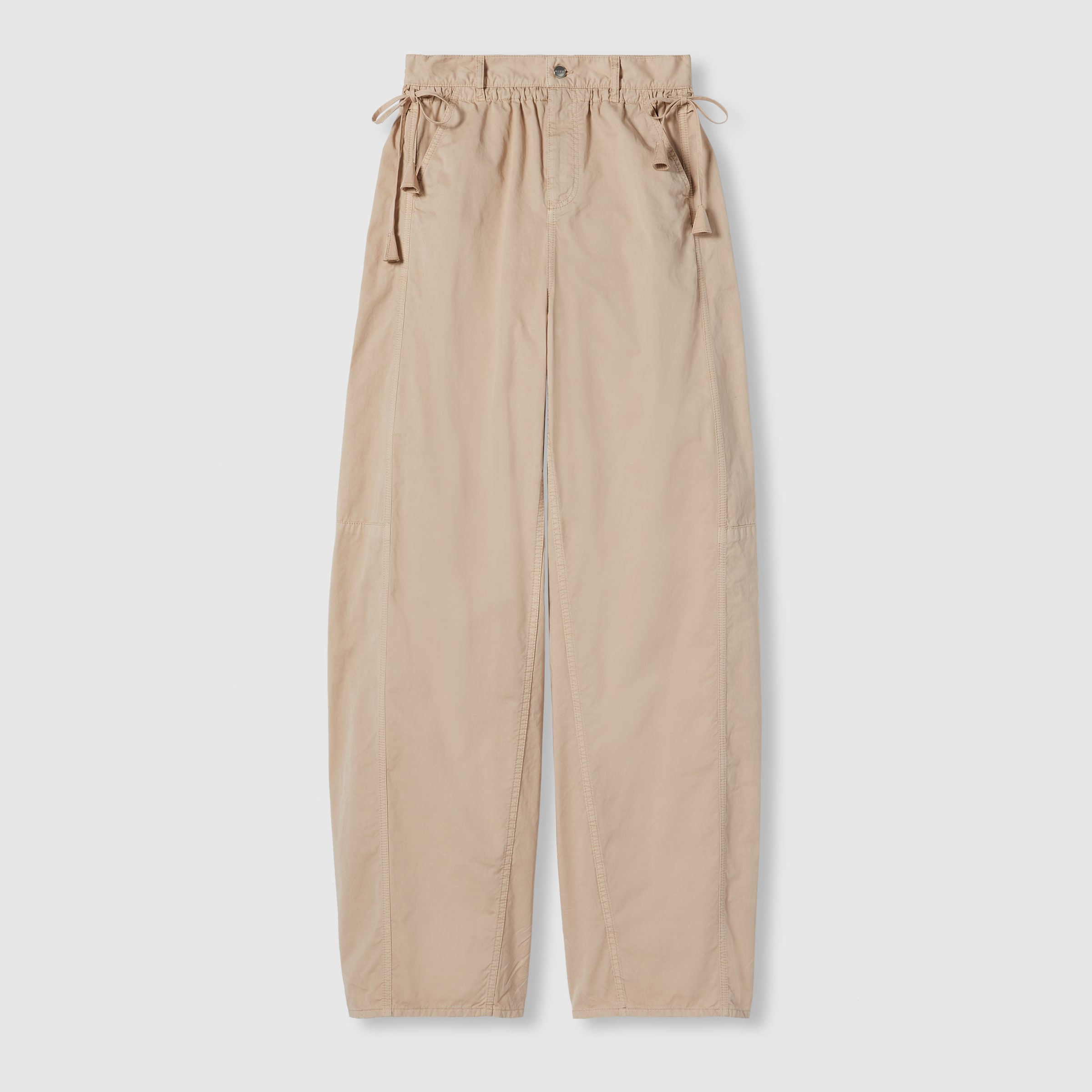 Cotton twill pants with tie sides - 1