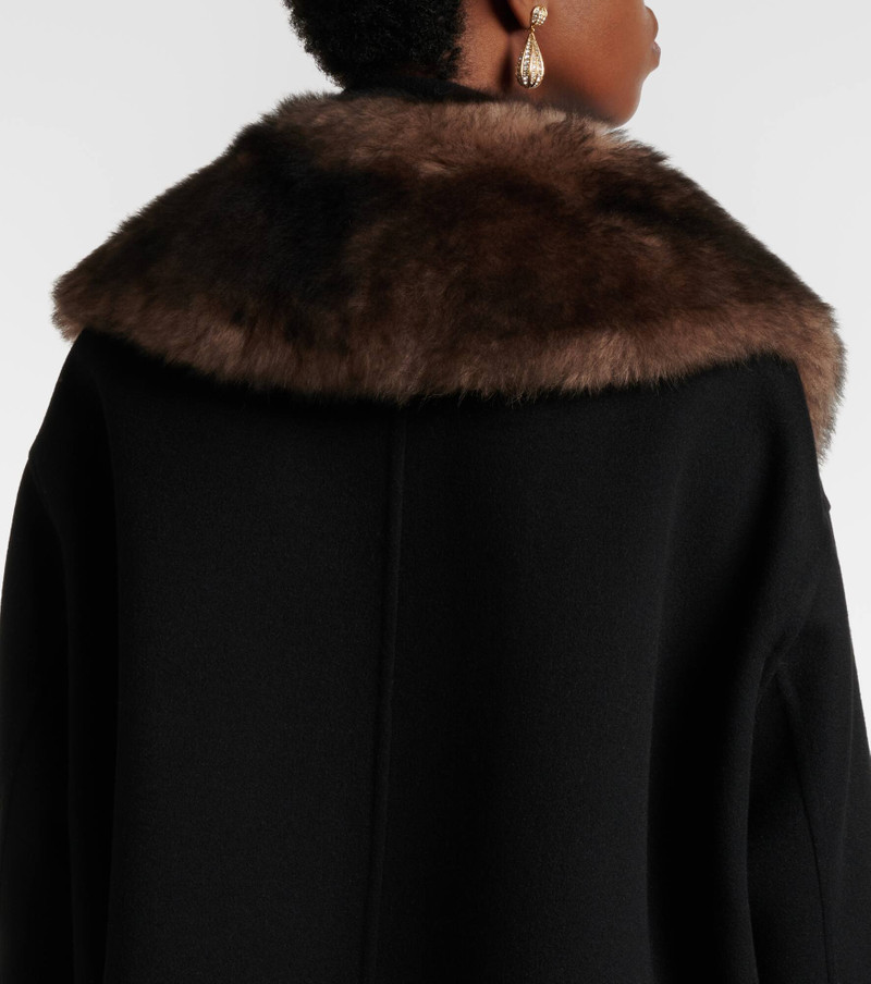 Shearling-trimmed wool and cashmere peacoat 6