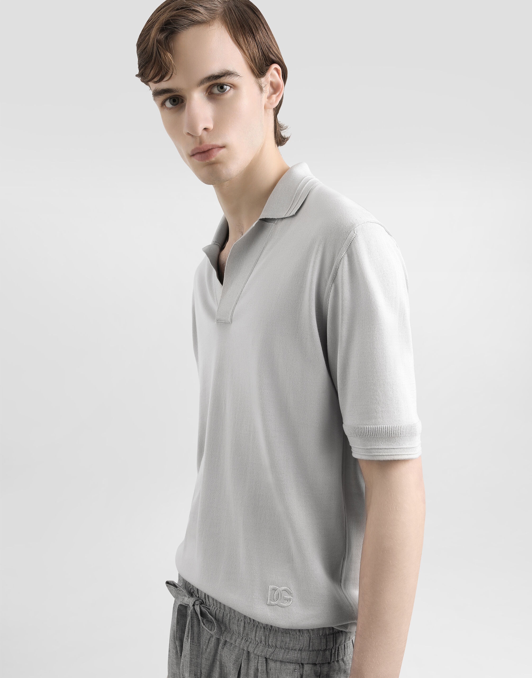 Satin silk polo shirt - 4