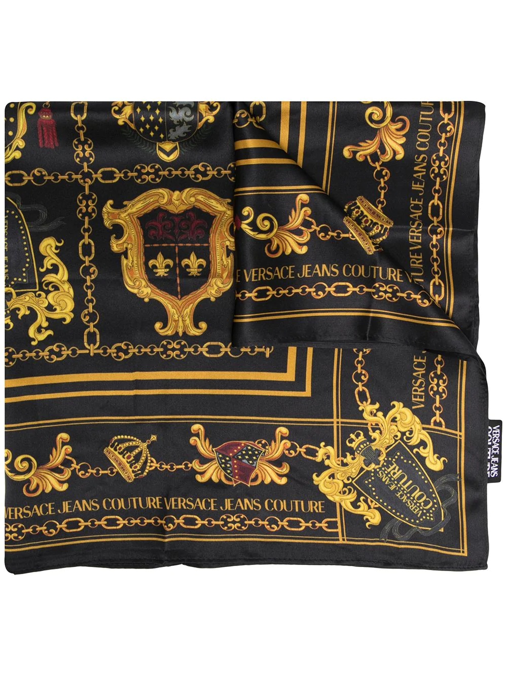 shield-print silk scarf - 1