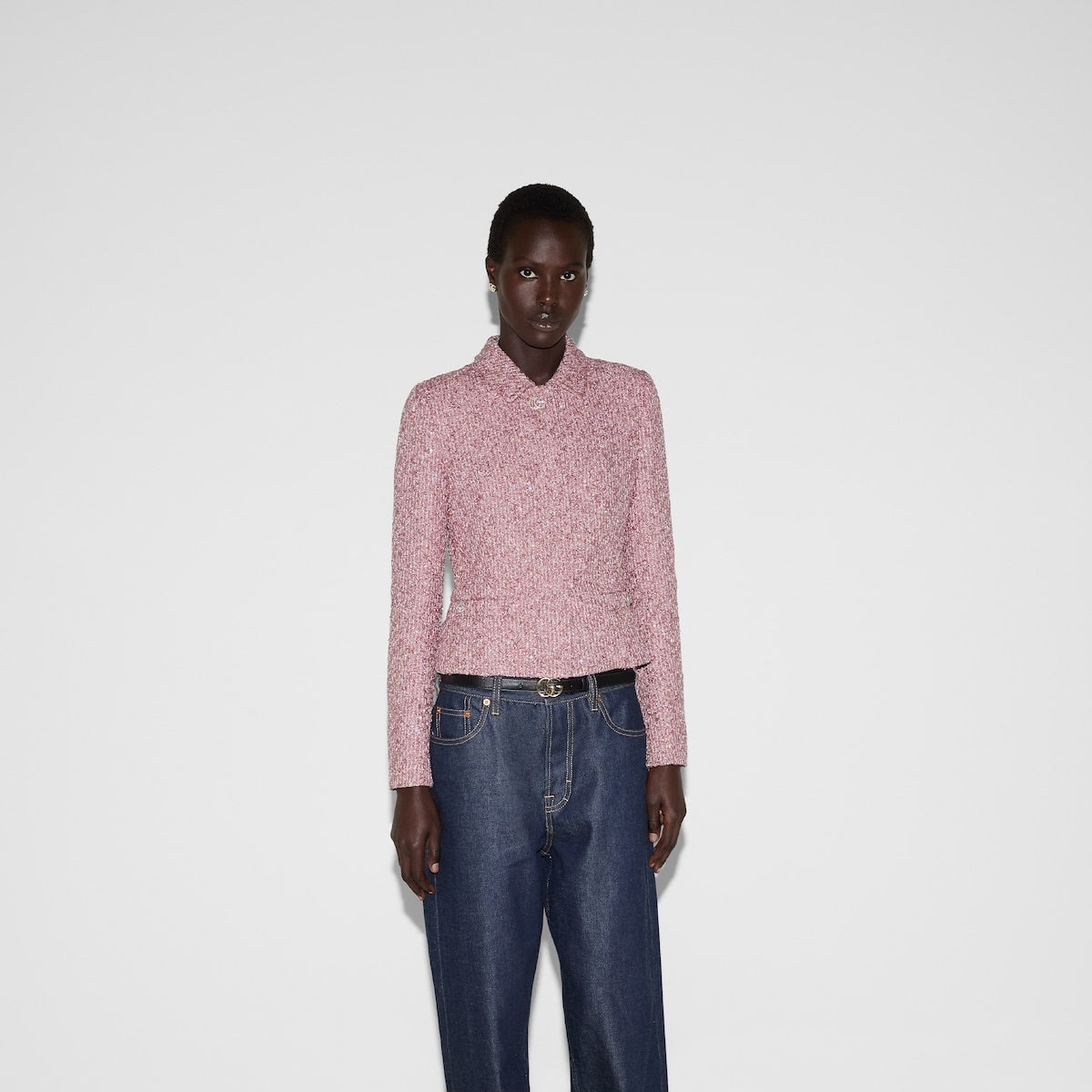 Gucci Sequined Lame Tweed Jacket - 3