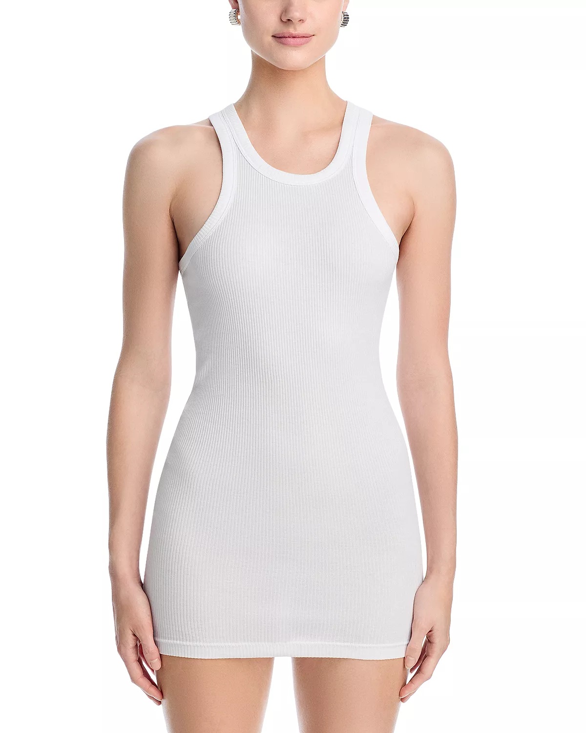 Ribbed Knit Racerback Tank Dress - 6
