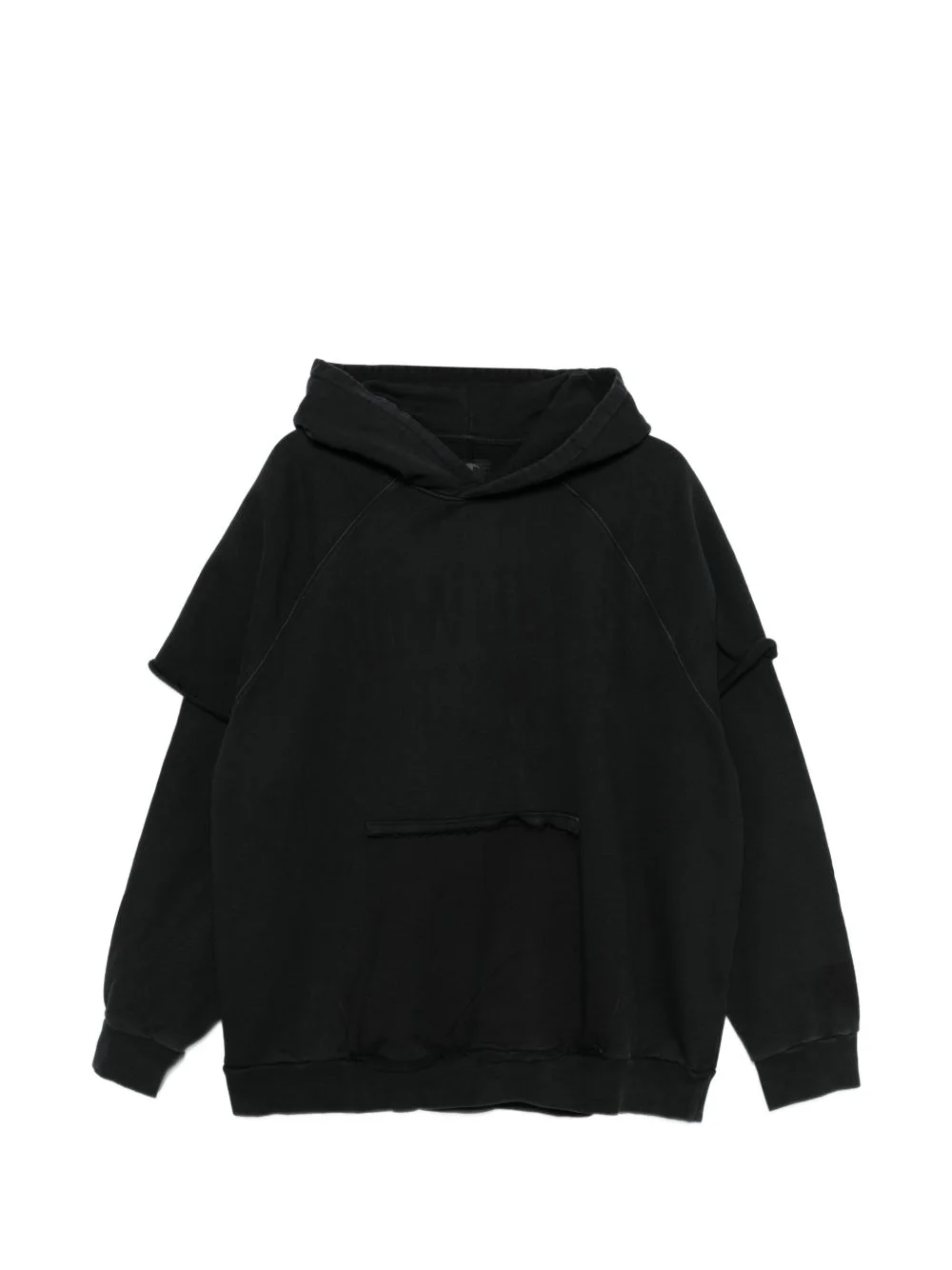 raw-hem hoodie - 1