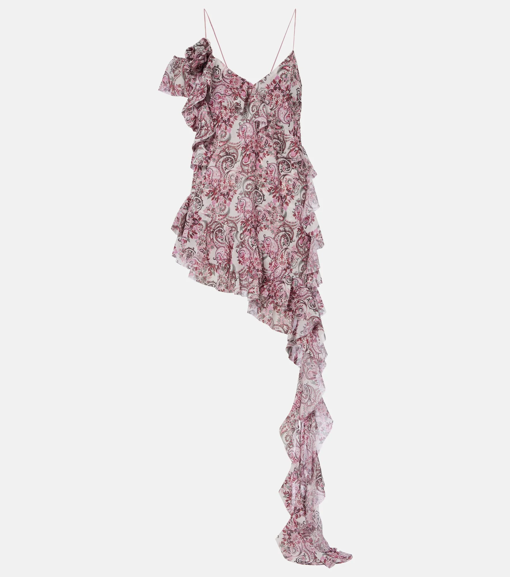 Zoe floral ruffled asymmetric minidress - 1