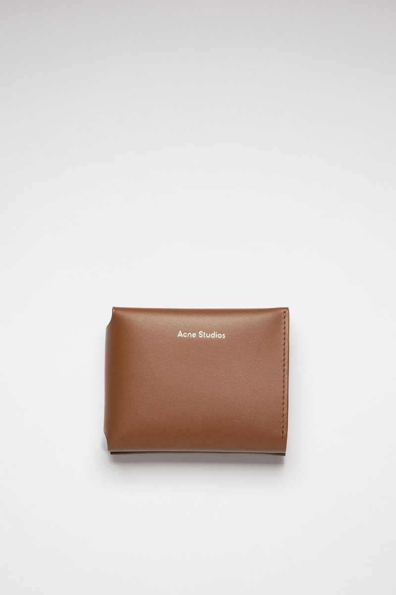 Leather trifold wallet - Camel brown 1