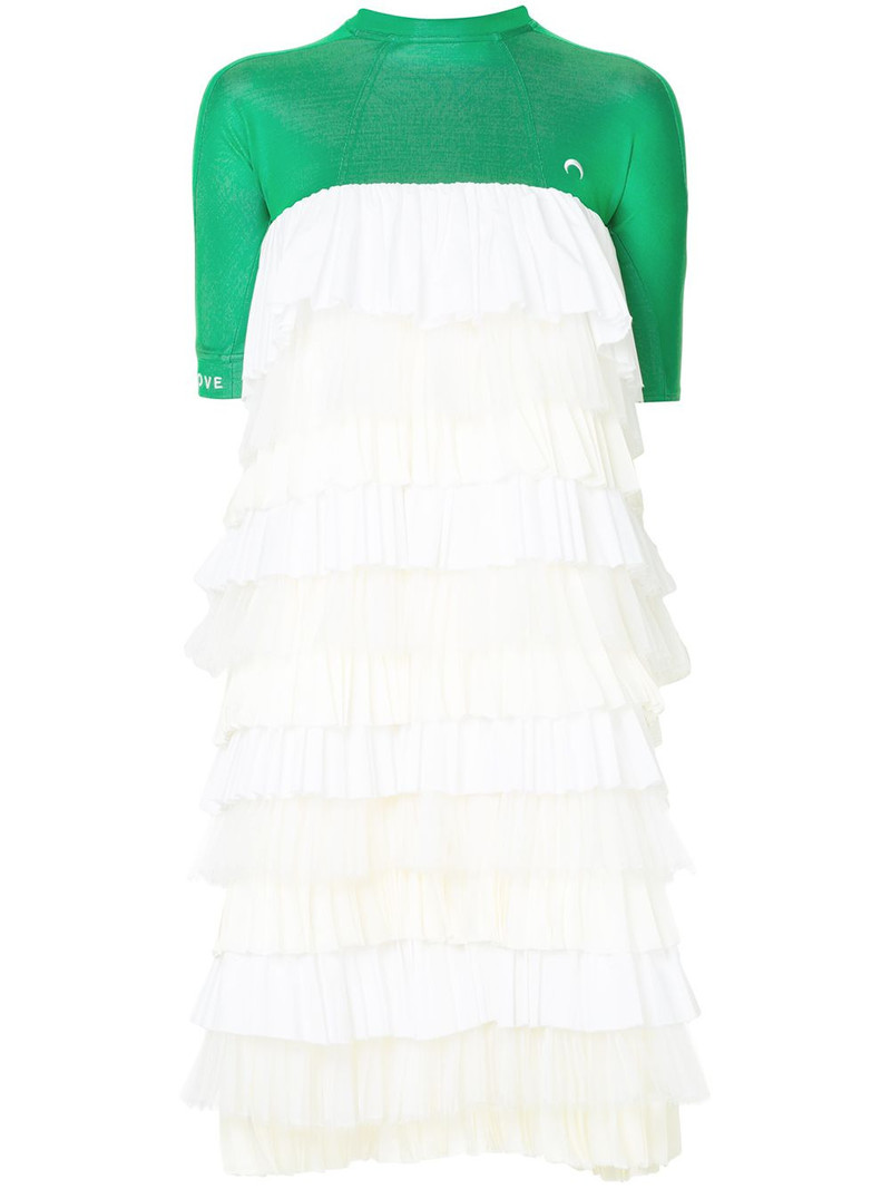 pleated tier color blocked dress 1