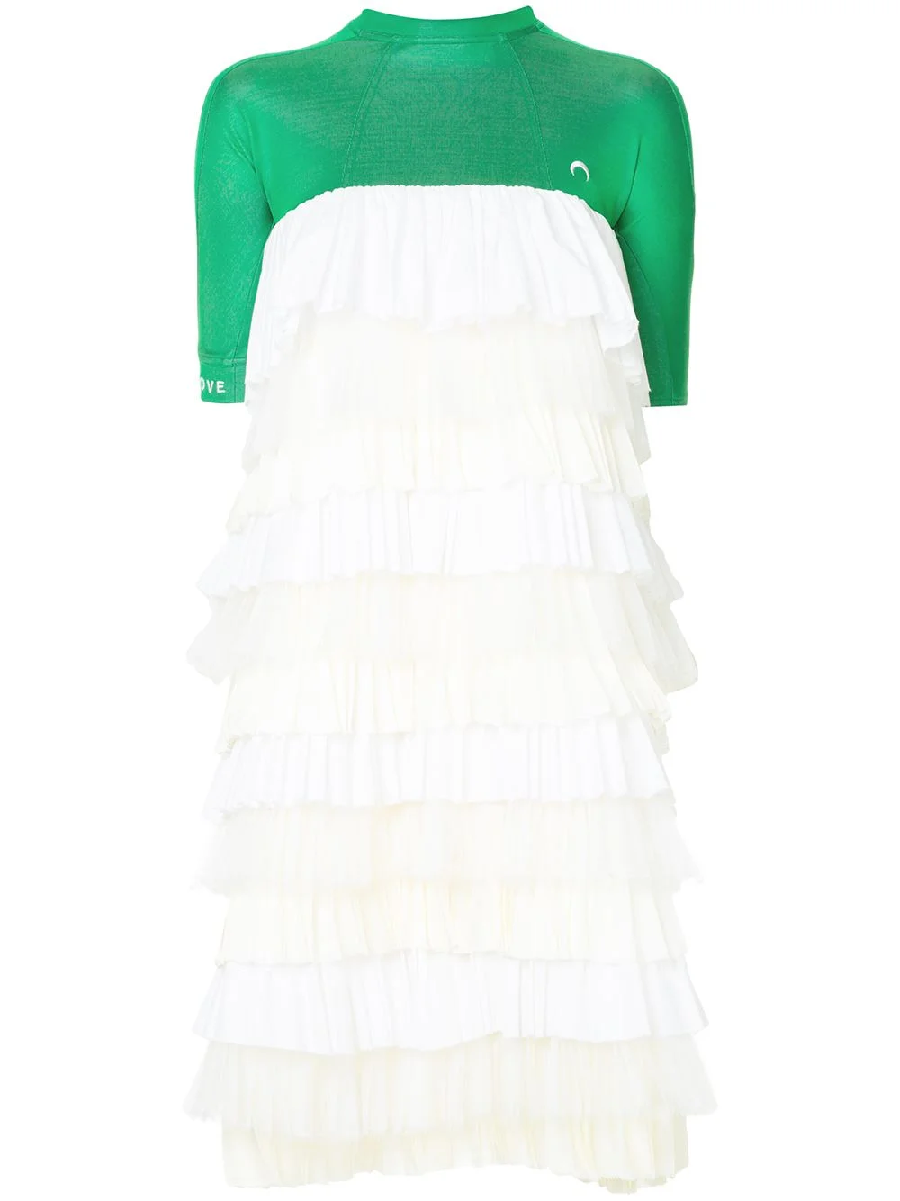 pleated tier color blocked dress - 1