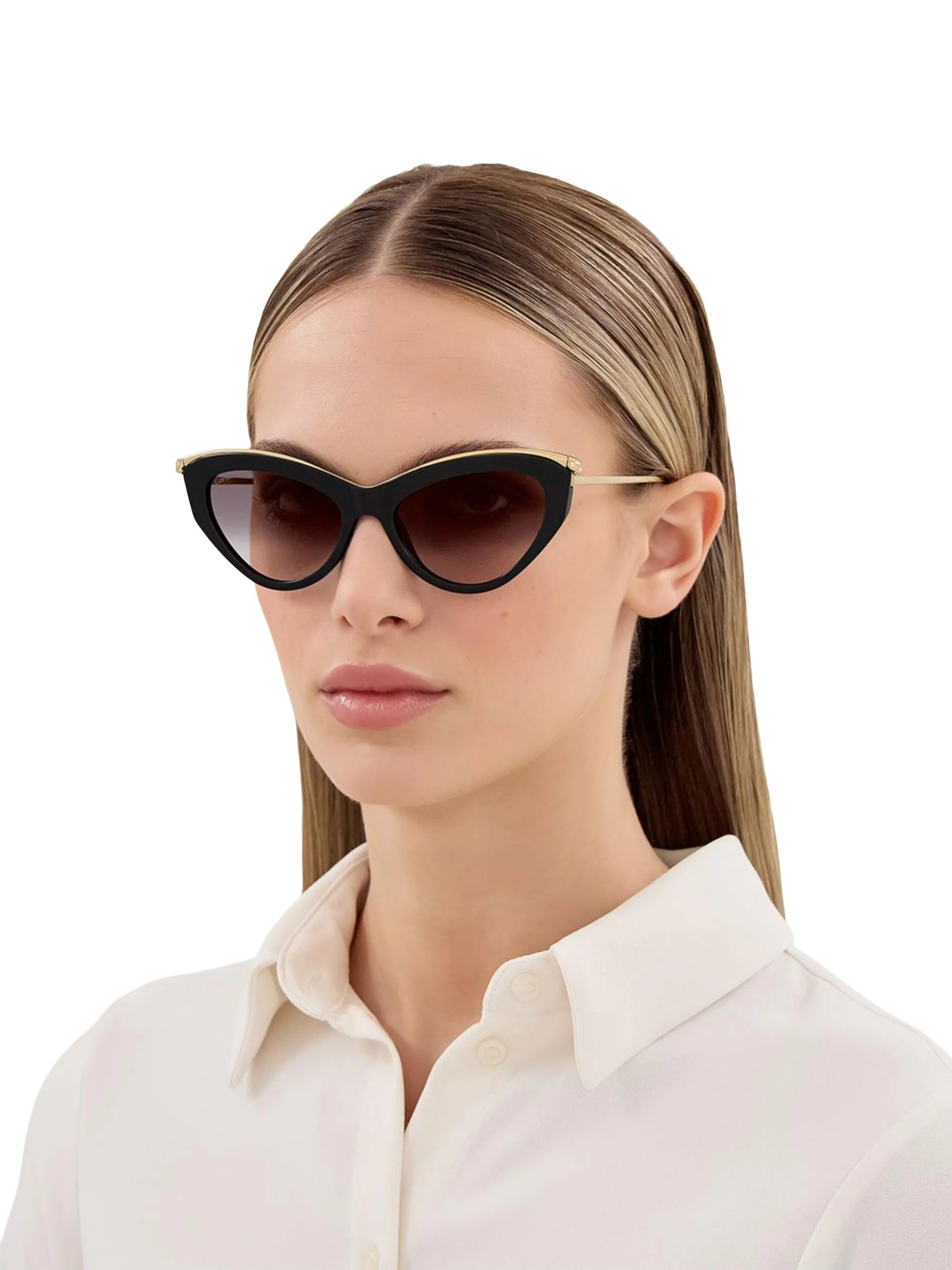 Women's Panthère Classic 55MM Cat-Eye Sunglasses - Black Yellow - 1