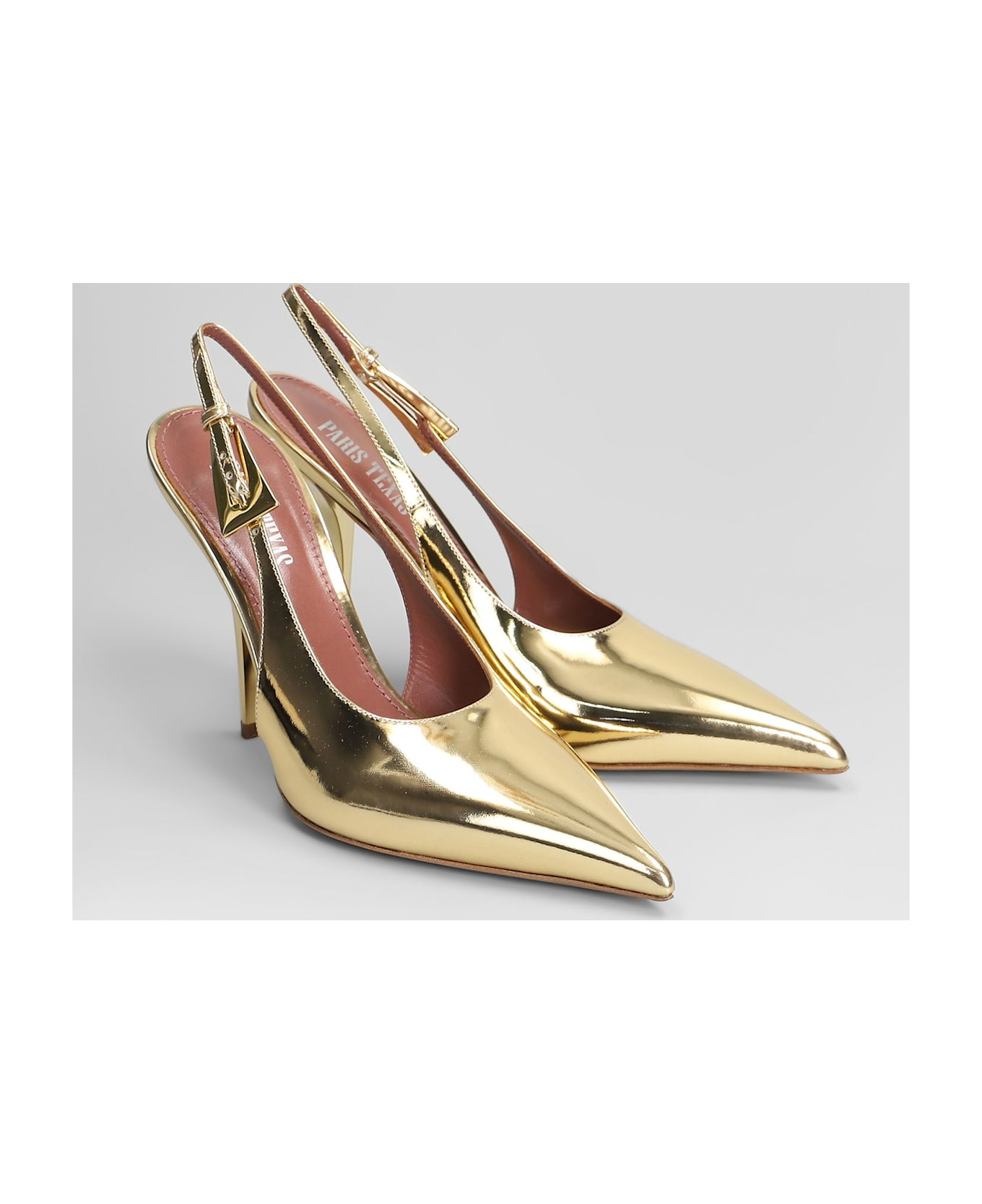 Jessica Slingback 95 Pumps In Gold Leather - 2