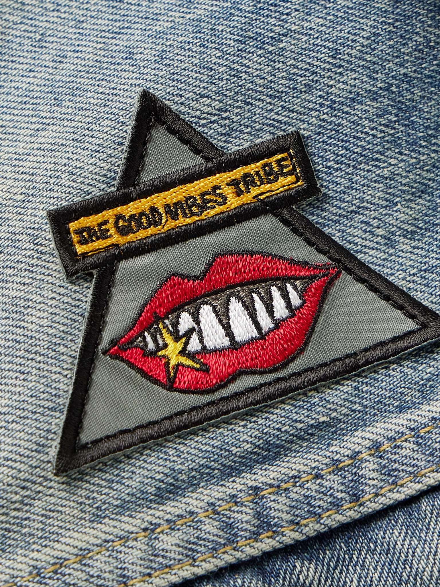 + Gonz Appliquéd Distressed Denim Jacket - 5