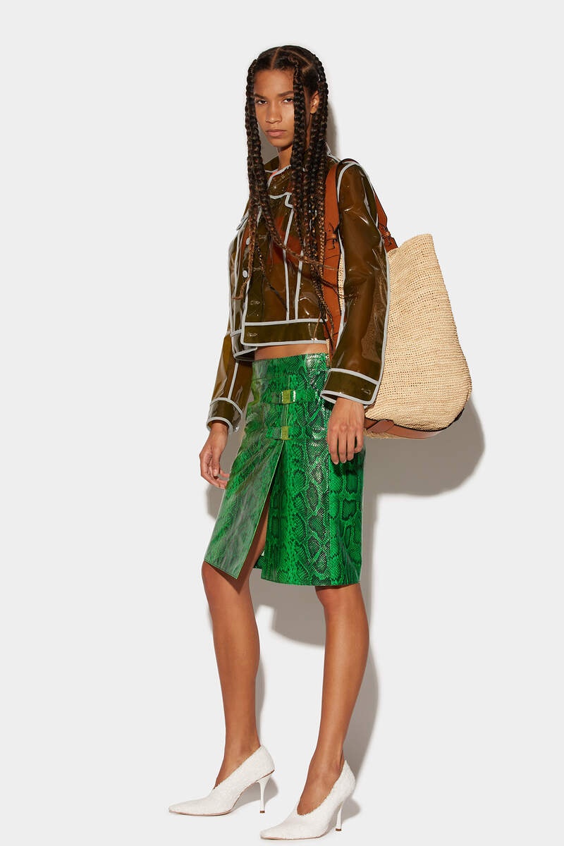 LEATHEER LOW-WAIST PYTHON PRINT - 1