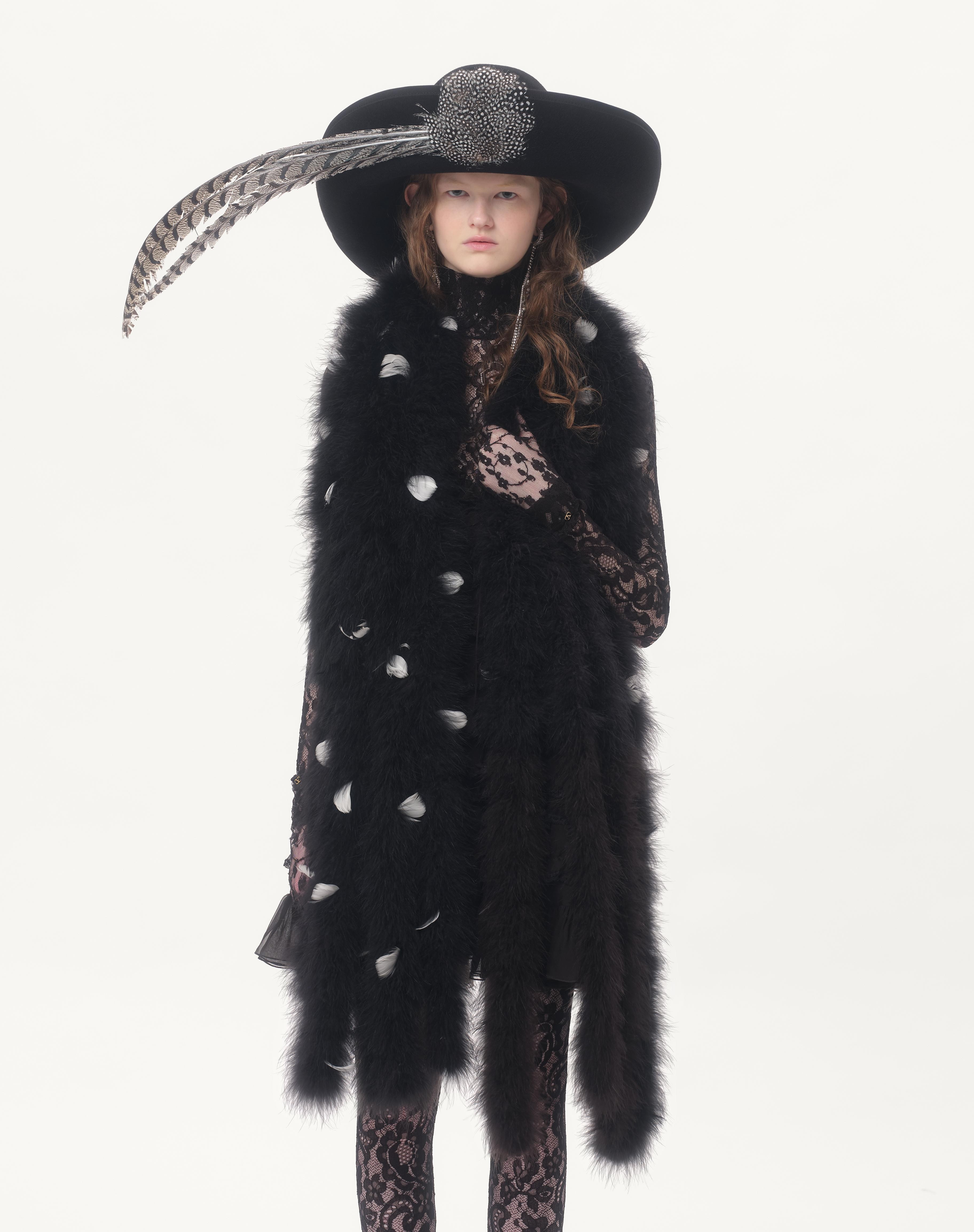 VALENTINO SCARF WITH TURKEY AND GOOSE FEATHERS - 2