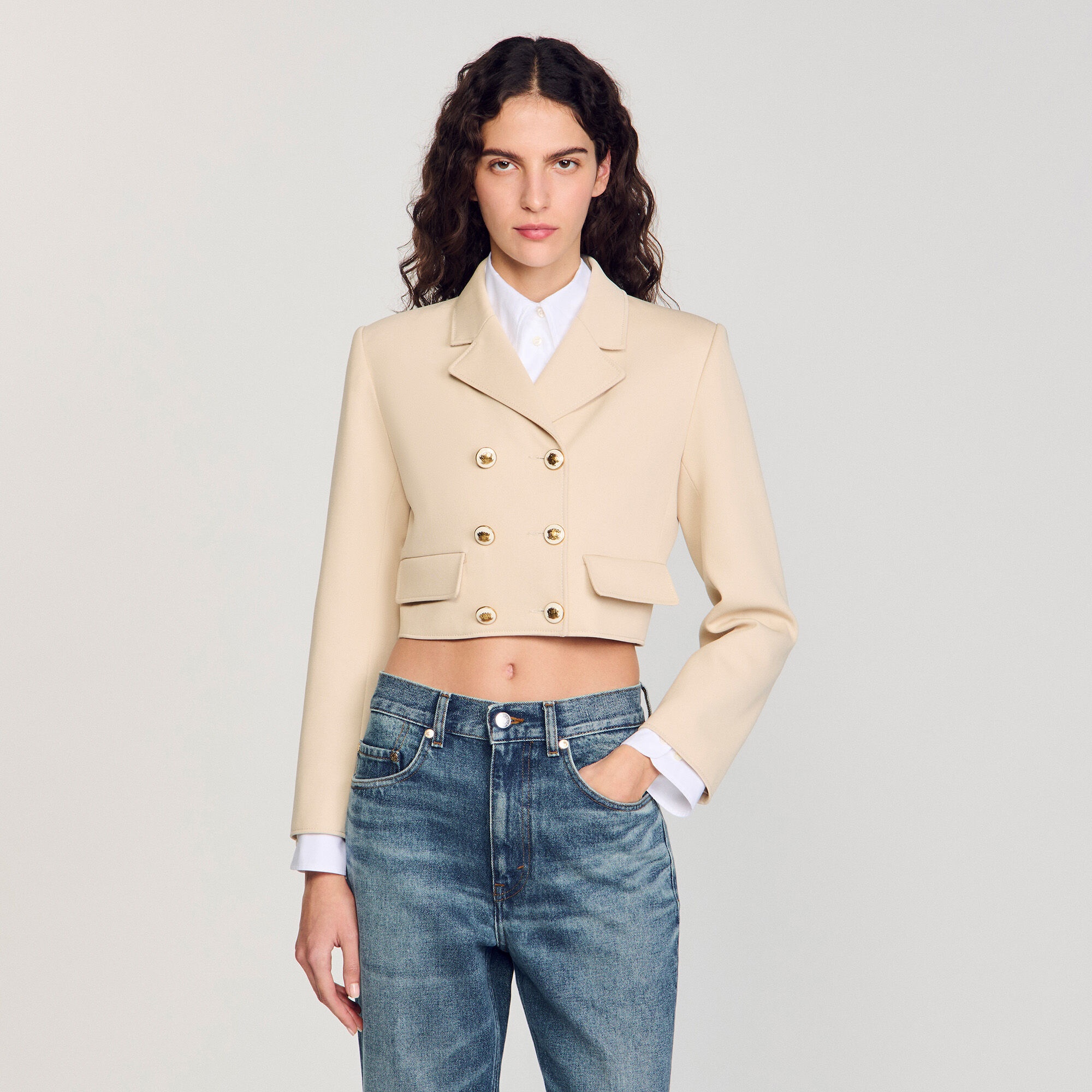CROPPED BUTTONED JACKET - 4